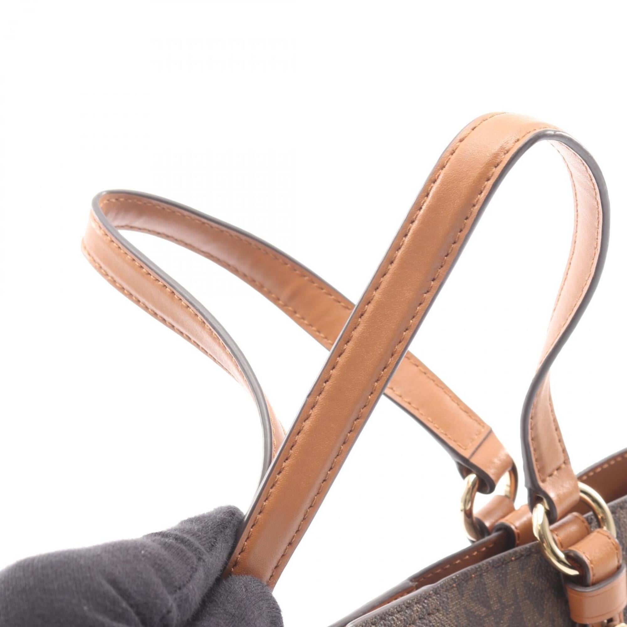 Michael Kors Brown Coated Canvas Leather Handbag (Pre-Owned)