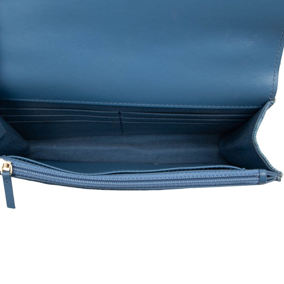 Chanel Matelasse Blue Silver Denim Leather Shoulder Bag (Pre-Owned)