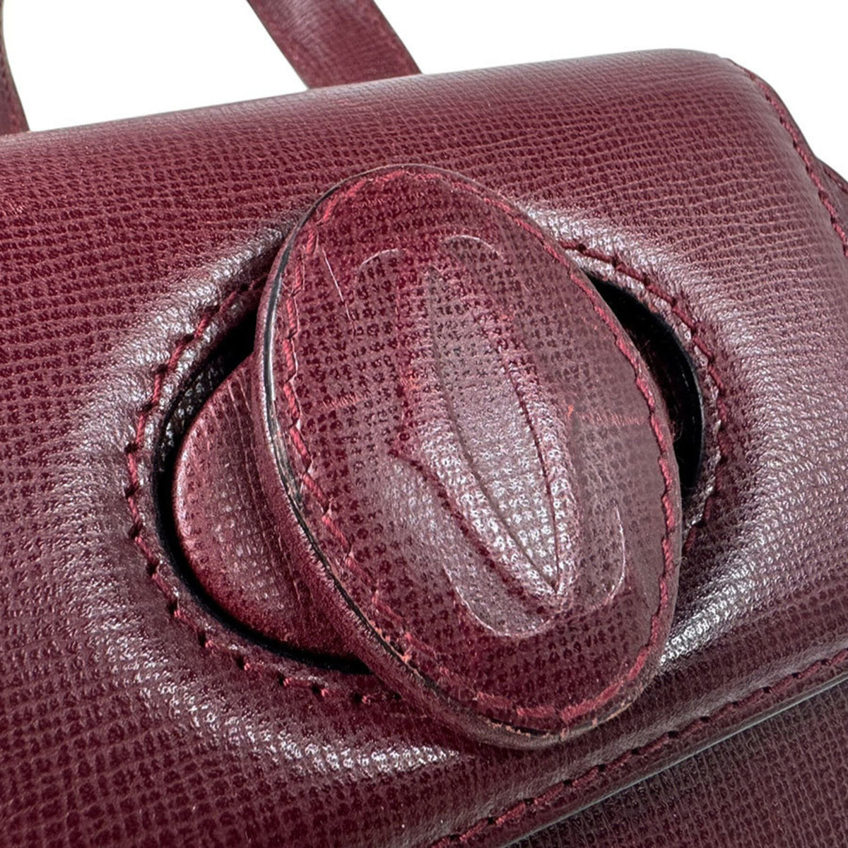 Cartier Burgundy Leather Backpack (Pre-Owned)