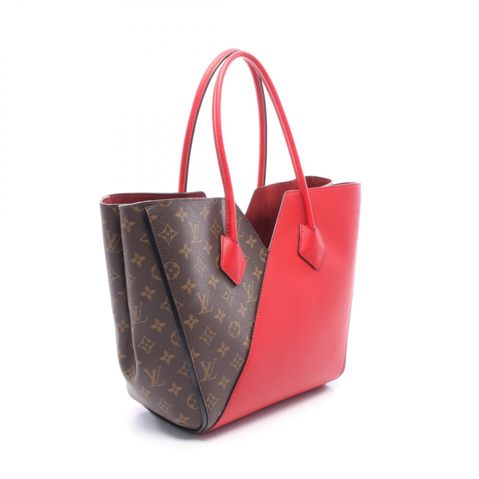 Louis Vuitton Brown Cerise Red Color Coated Canvas Pvc Monogram Leather Handbag Tote Bag (Pre-Owned)