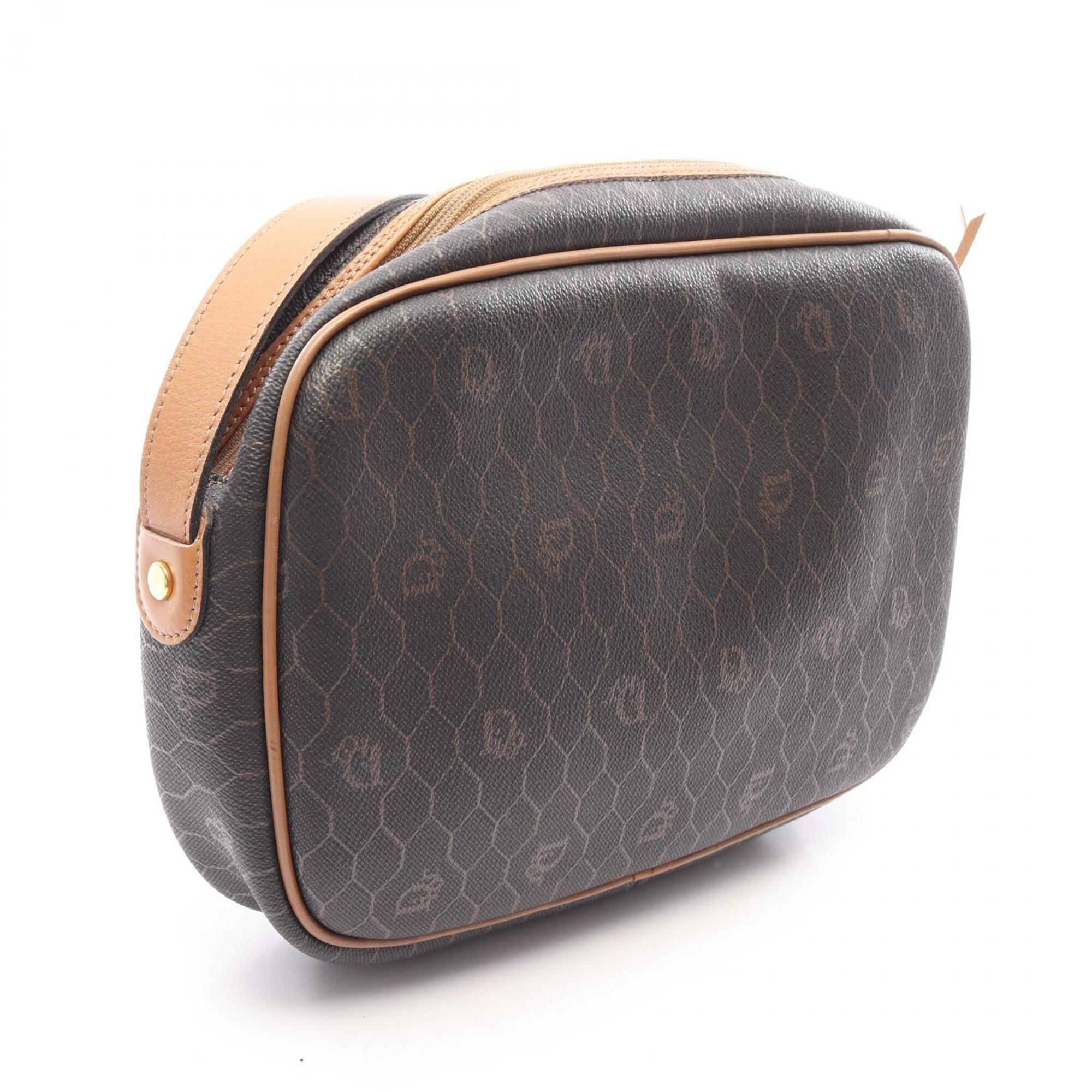 Christian Dior Black Brown Coated Canvas Handbag Shoulder Bag (Pre-Owned)