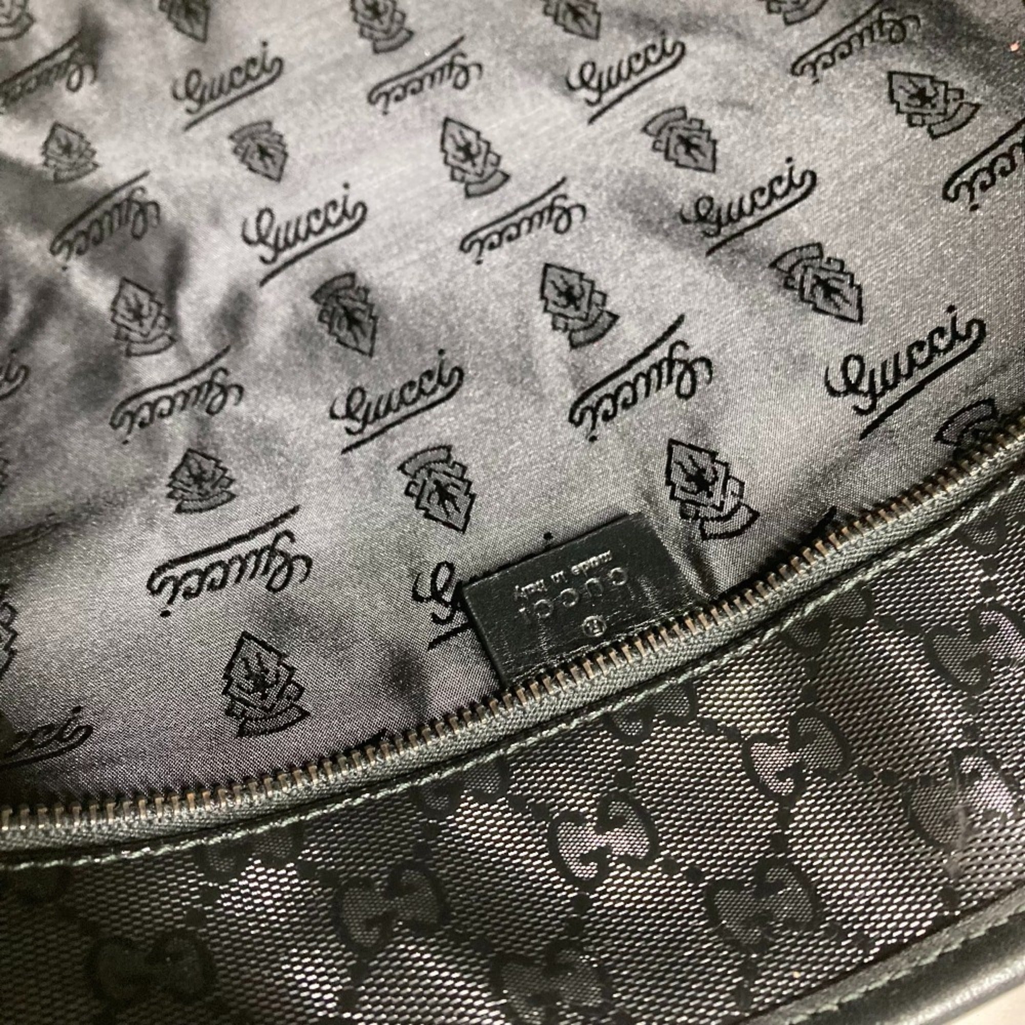 Gucci Black Gg Imprimé Shoulder Bag Tote Bag (Pre-Owned)