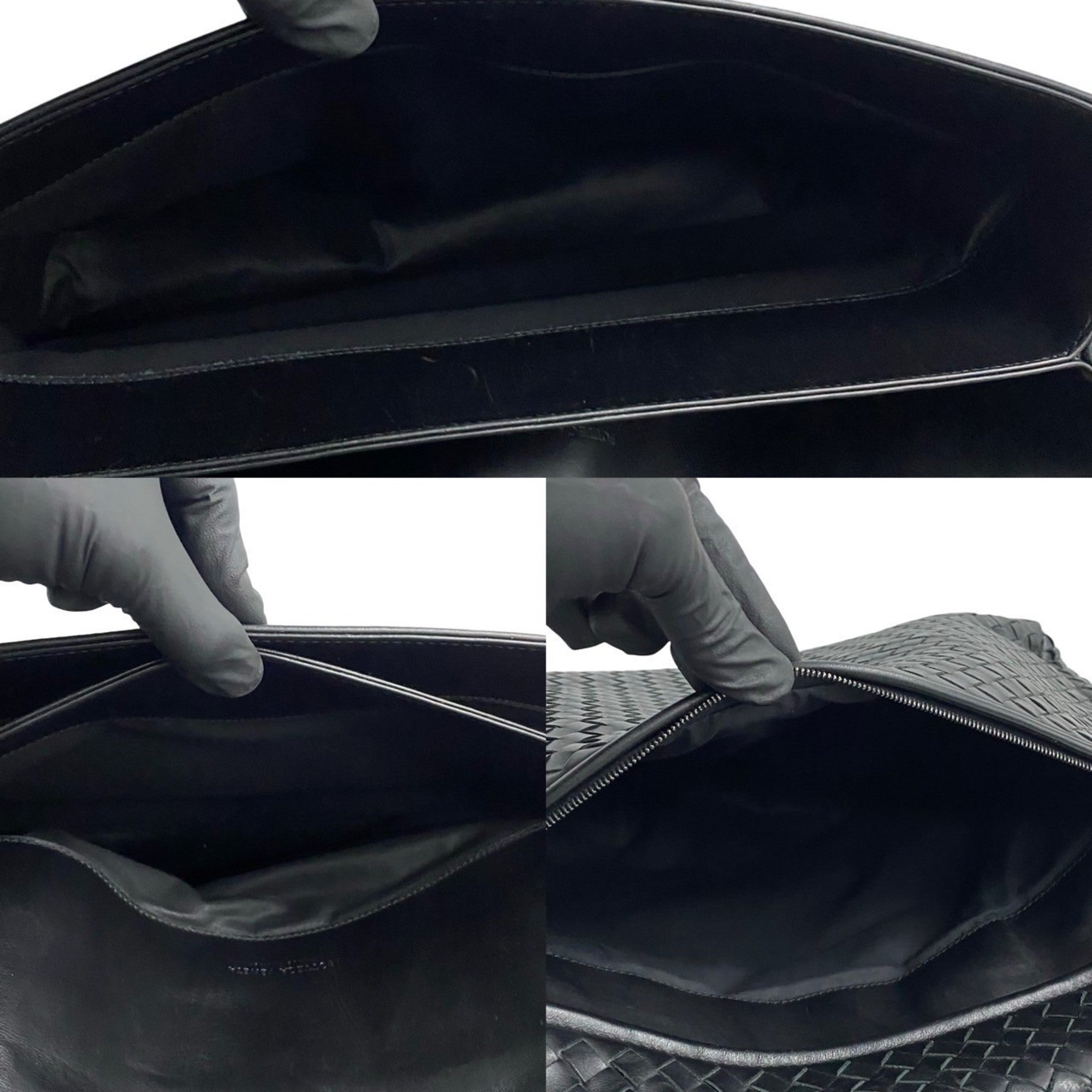 Bottega Veneta Black Leather Briefcase Handbag (Pre-Owned)
