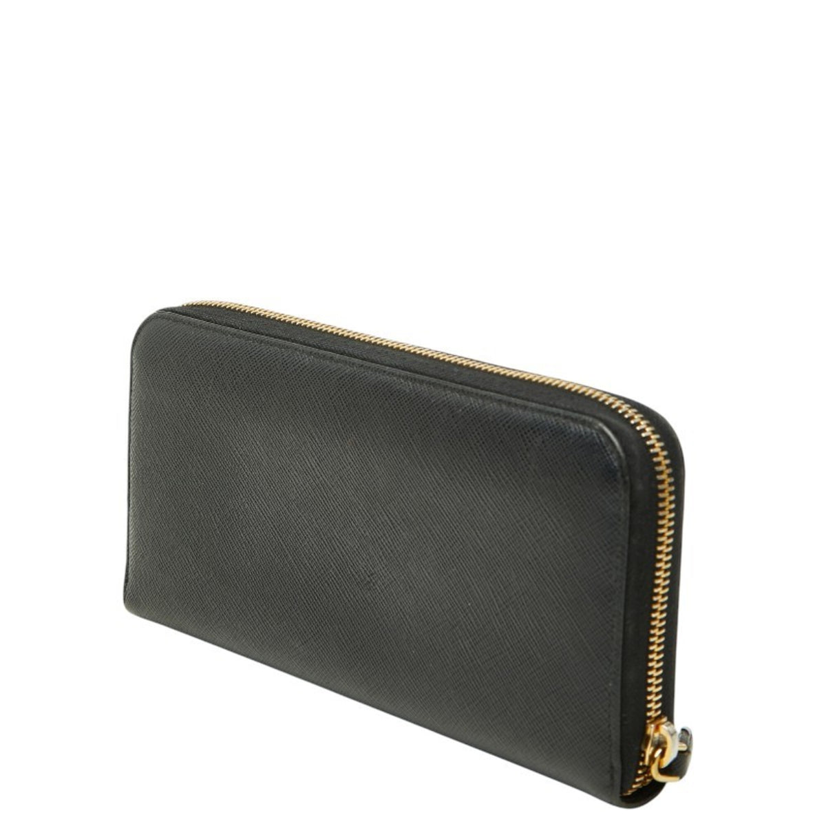 Prada Black Leather Long Wallet (Bi-Fold) (Pre-Owned)