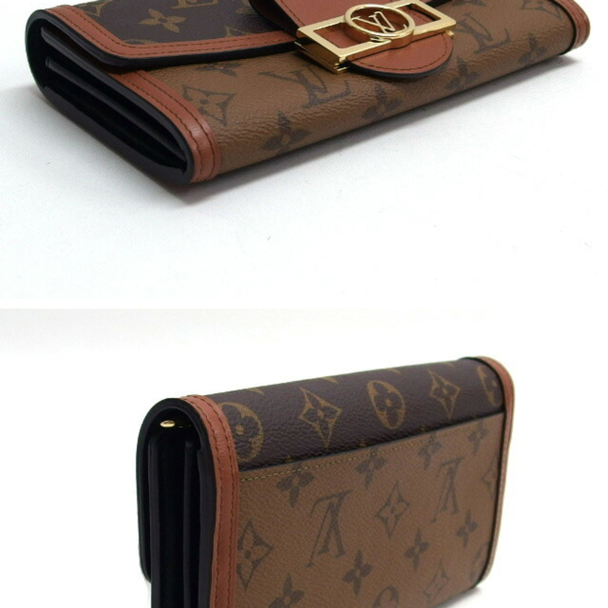 Louis Vuitton Brown Monogram Reverse Canvas Leather Wallet (Bi-Fold) (Pre-Owned)