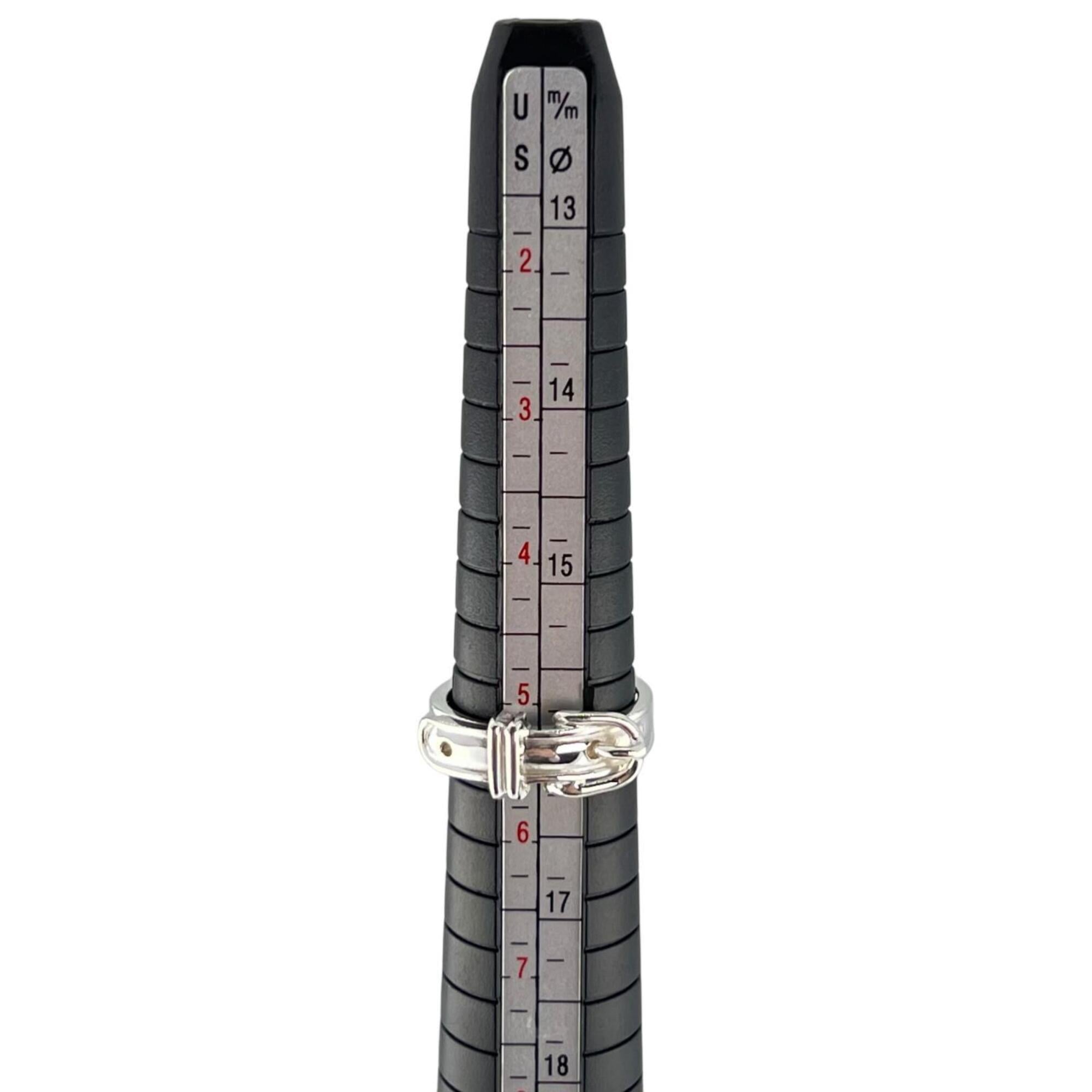 Hermes Silver Silver 925 Band Ring (Pre-Owned)