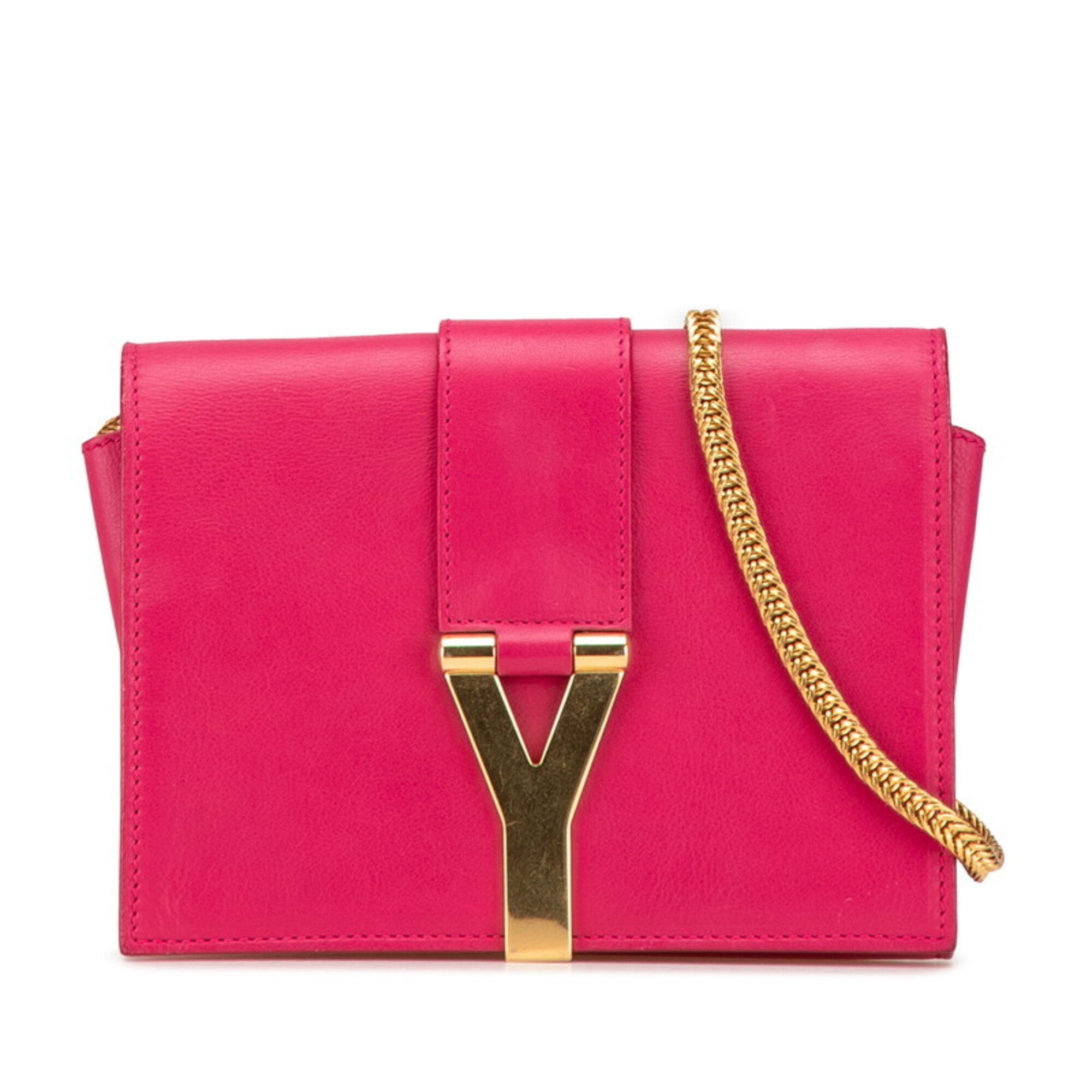 Saint Laurent Gold Pink Leather Shoulder Bag (Pre-Owned)