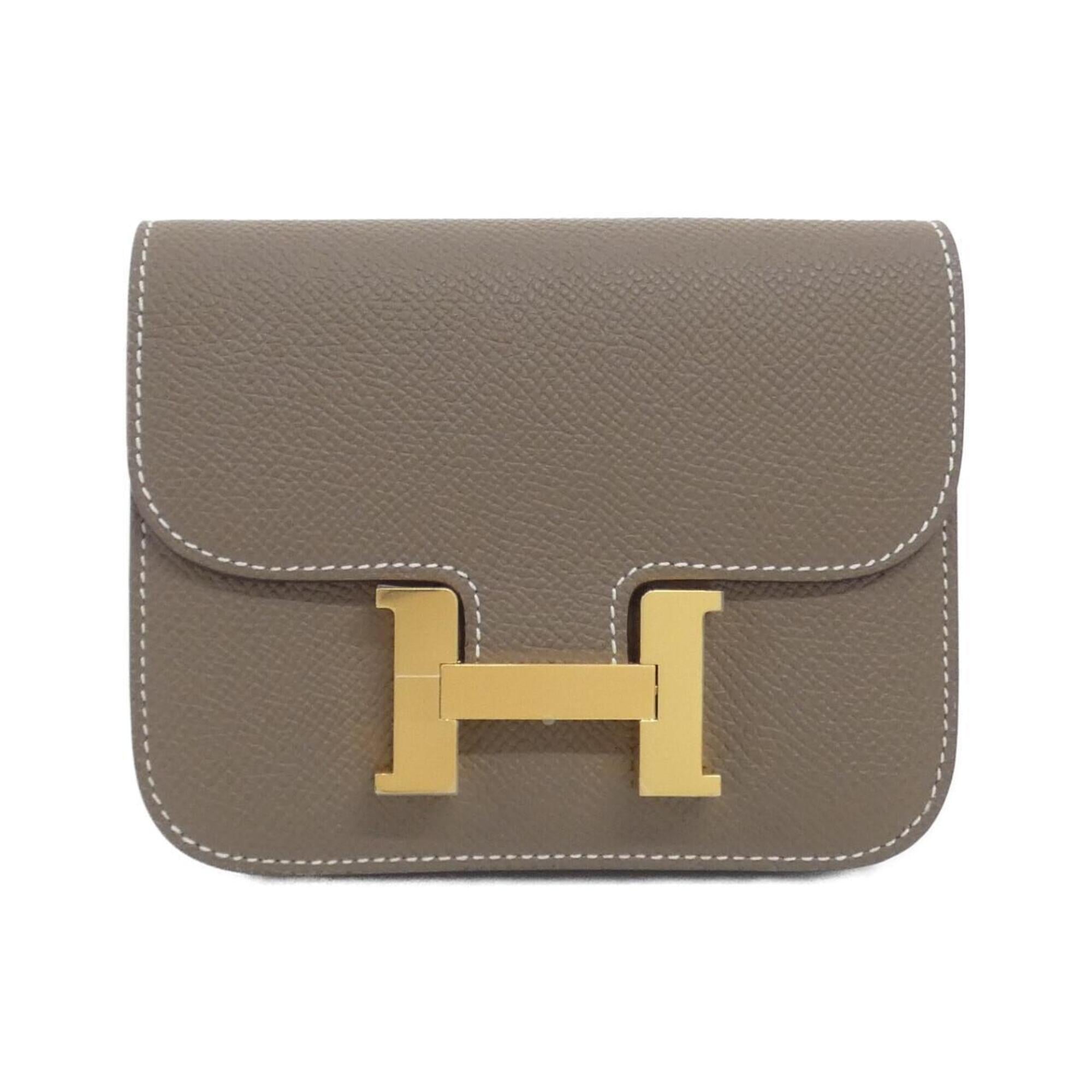 Hermes Etoupe Gray Epsom Leather Coin Purse/Coin Case (Pre-Owned)