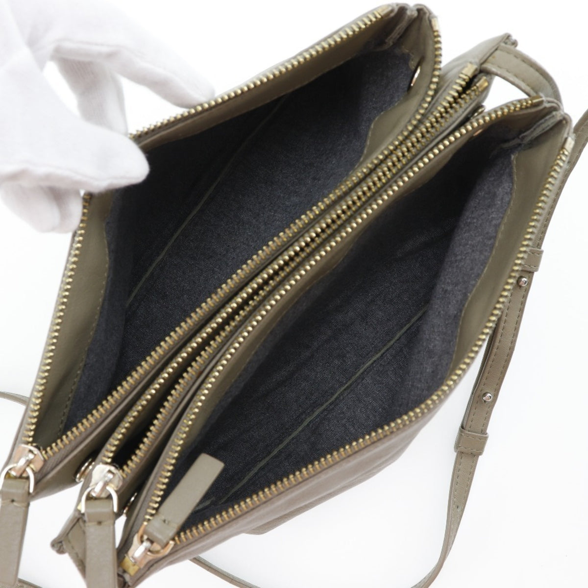Celine Gray Leather Shoulder Bag (Pre-Owned)