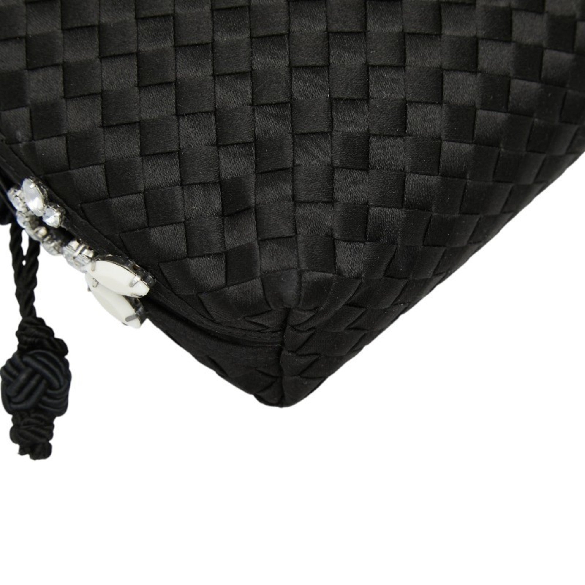 Bottega Veneta Black Satin Shoulder Bag (Pre-Owned)