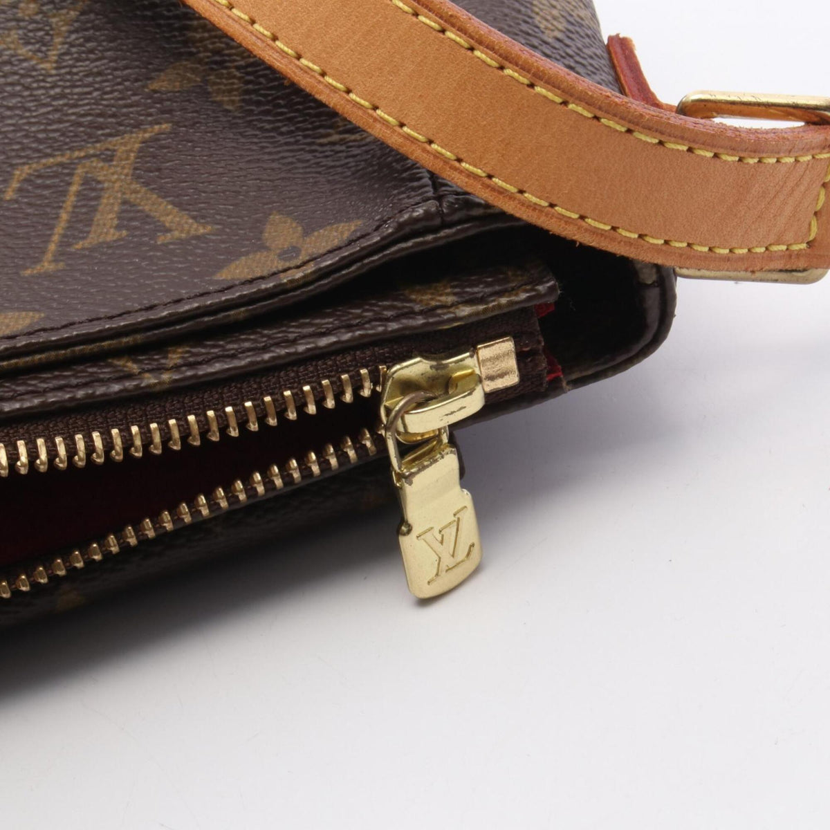 Louis Vuitton Brown Monogram Coated Canvas Leather Handbag Shoulder Bag (Pre-Owned)