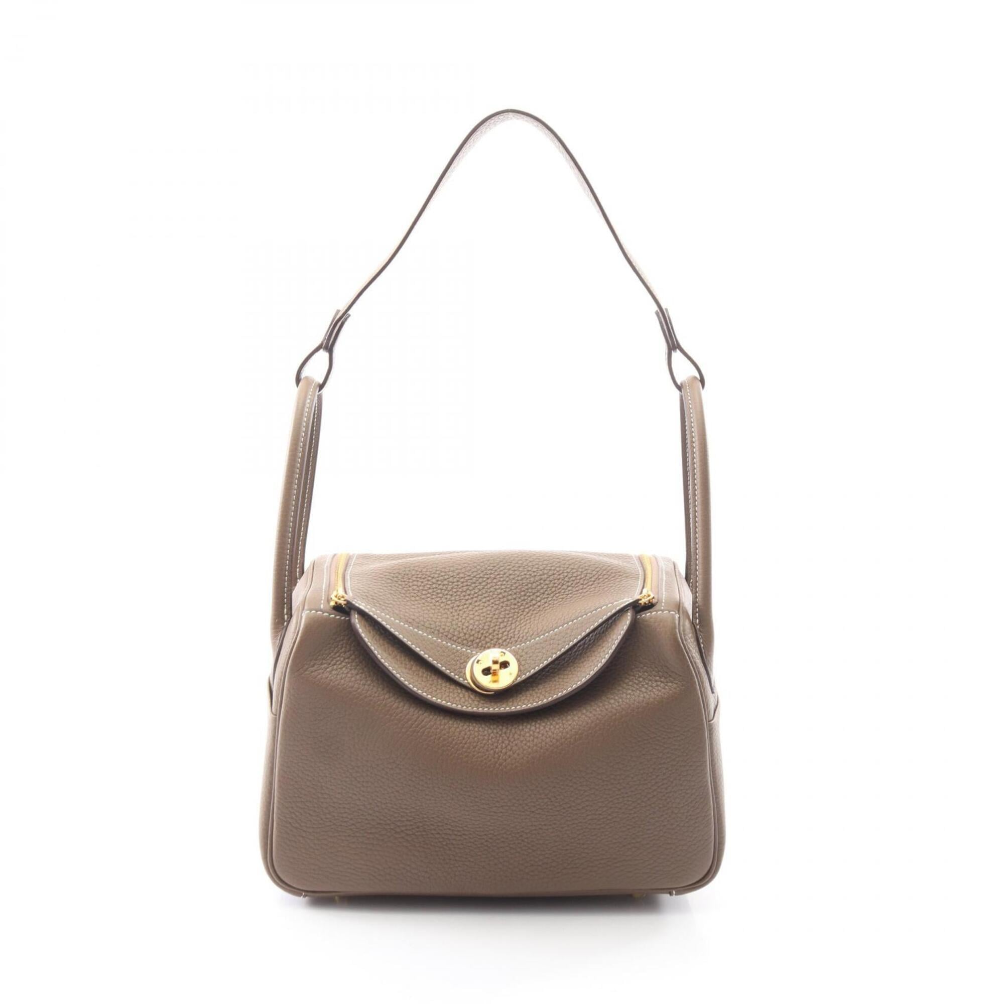 Hermes Etoupe Gray Gray Leather Handbag Shoulder Bag (Pre-Owned)