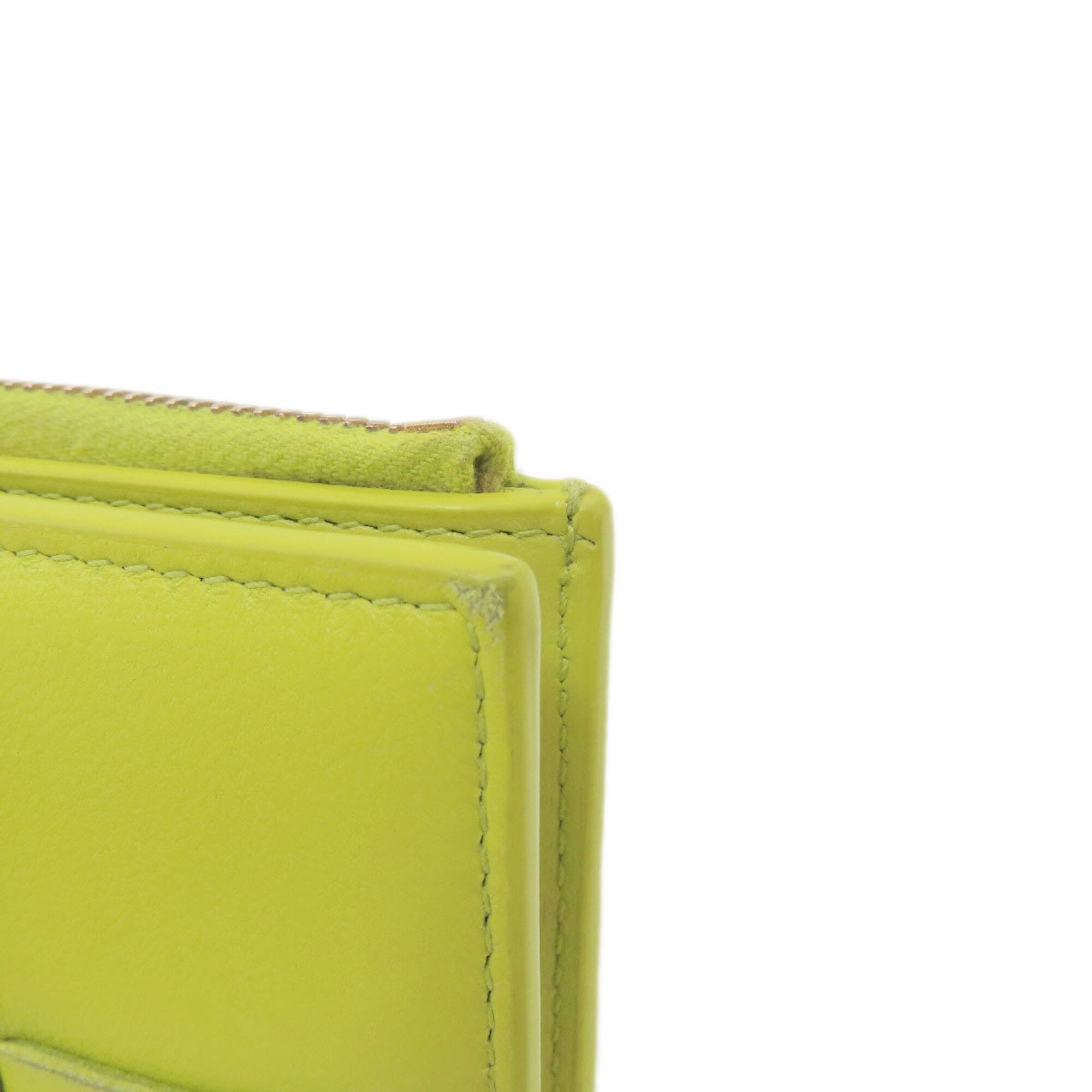 Bottega Veneta Light Green Leather Wallet (Bi-Fold) (Pre-Owned)