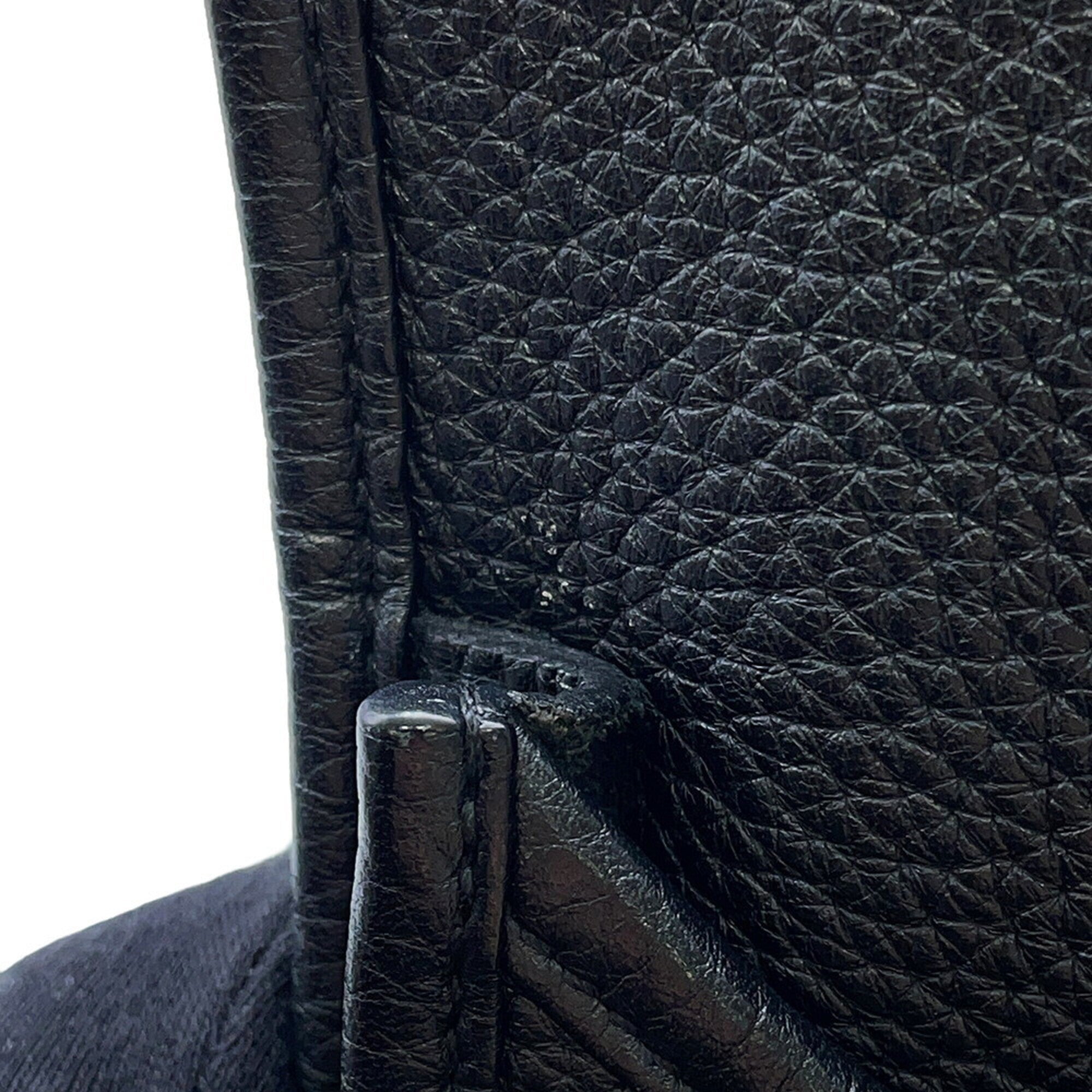 Hermes Evelyne Black Taurillon Clemence Leather Handbag Shoulder Bag (Pre-Owned)