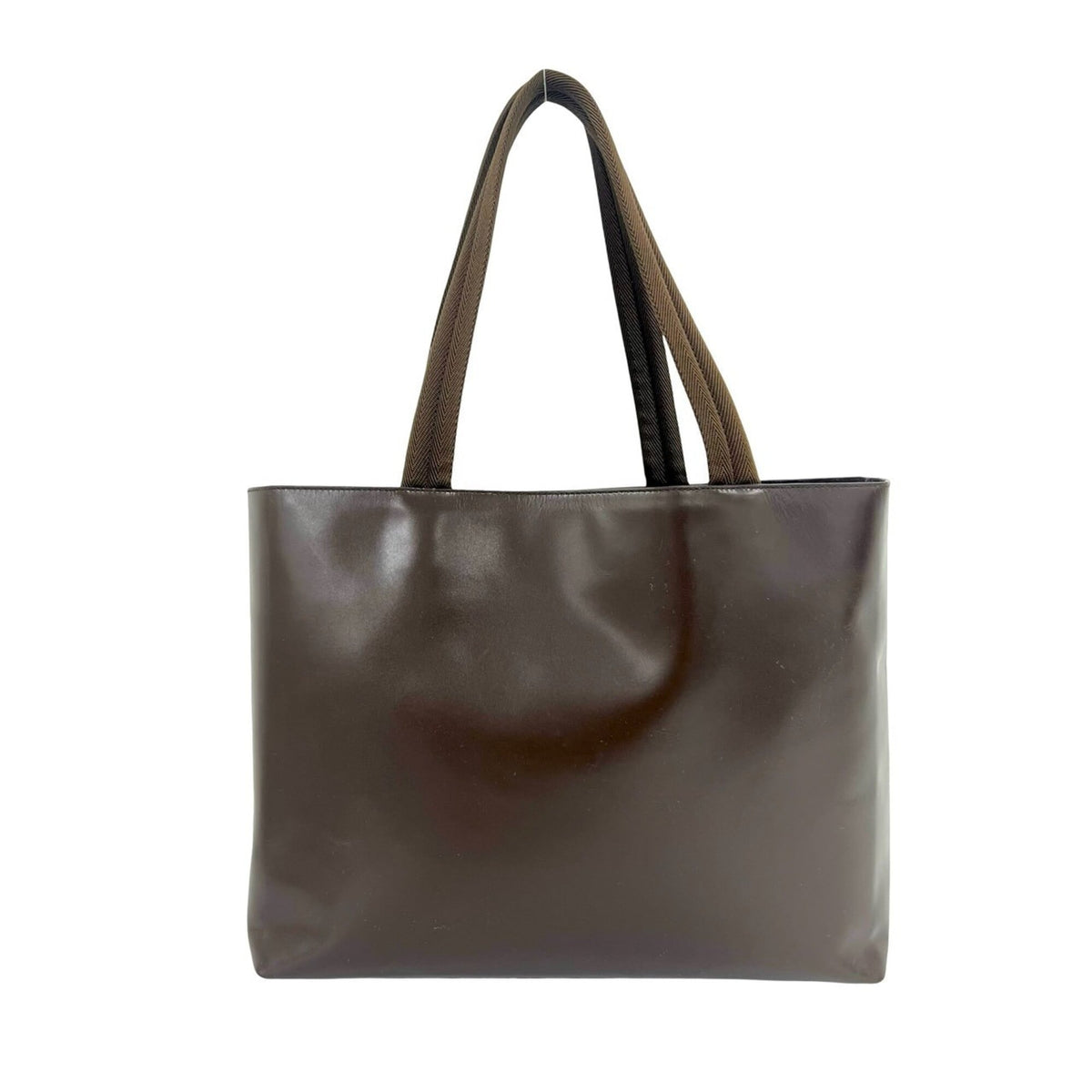 Prada Brown Leather Handbag Shoulder Bag Tote Bag (Pre-Owned)
