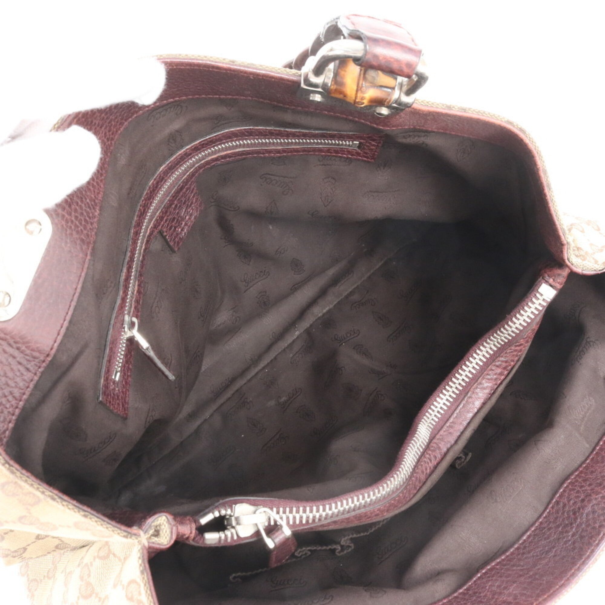 Gucci Brown Gg Canvas Handbag Shoulder Bag Tote Bag (Pre-Owned)