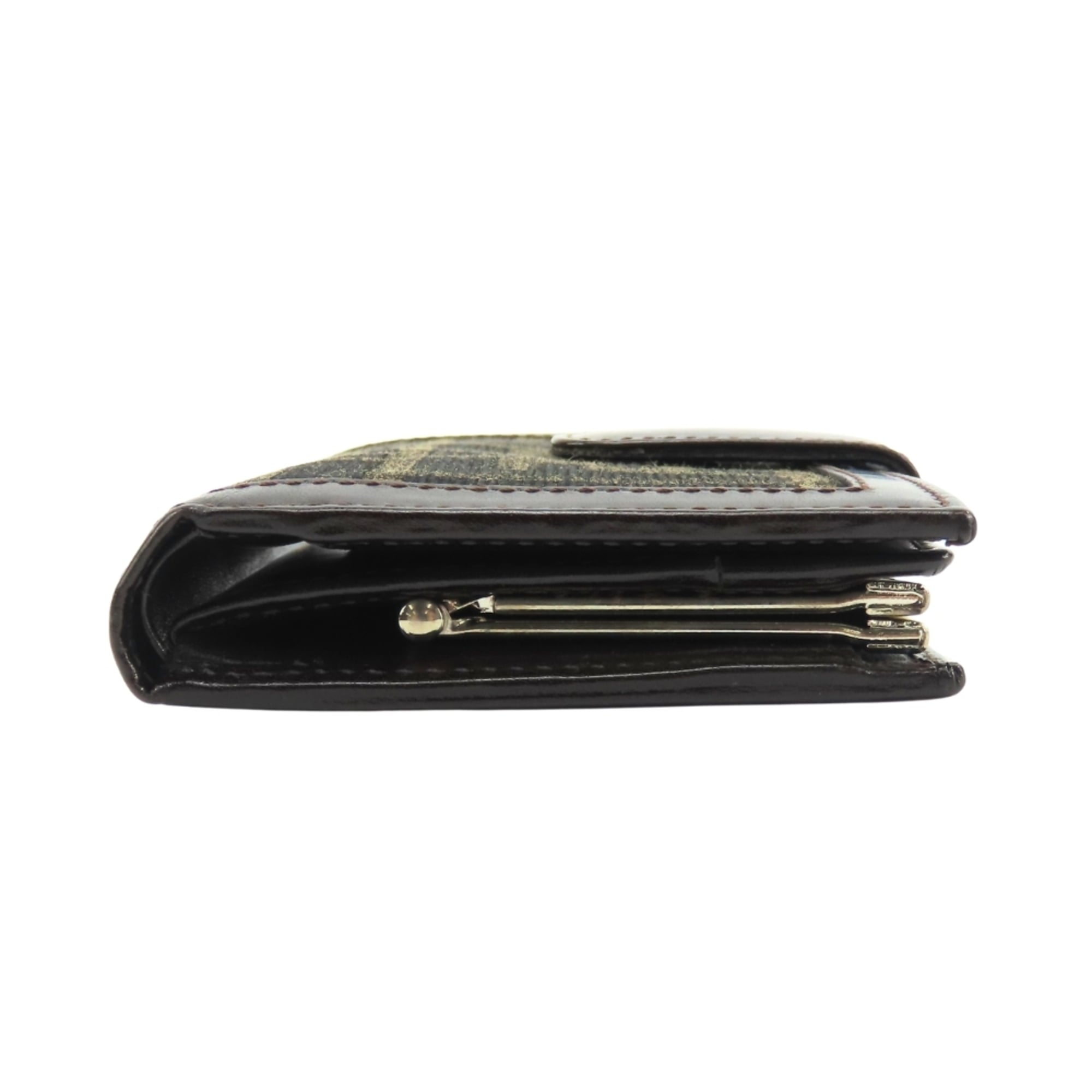 Fendi Zucca Brown Canvas Leather Wallet (Bi-Fold) (Pre-Owned)