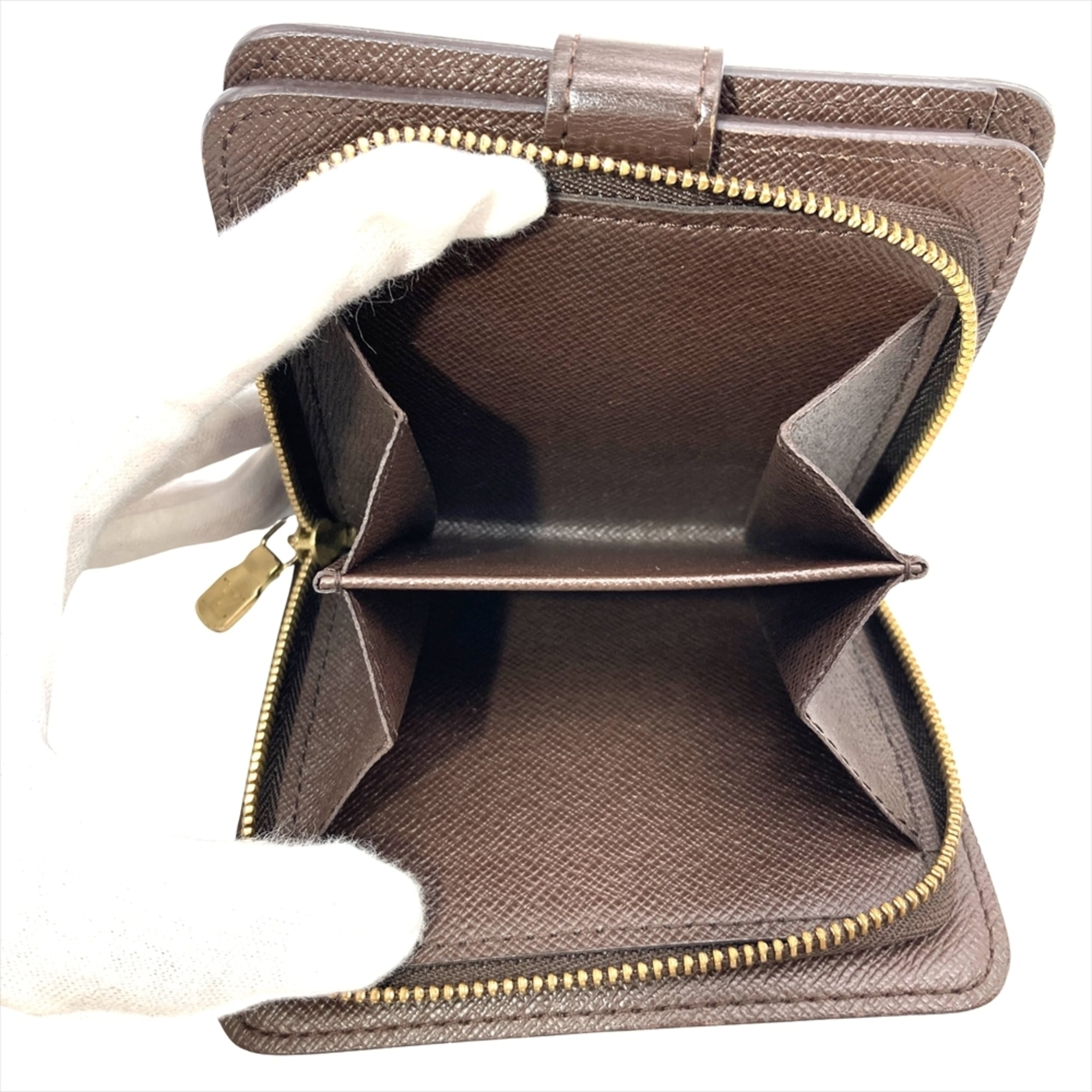 Louis Vuitton Damier Brown Damier Canvas Ebene Damier Canvas Wallet (Bi-Fold) (Pre-Owned)