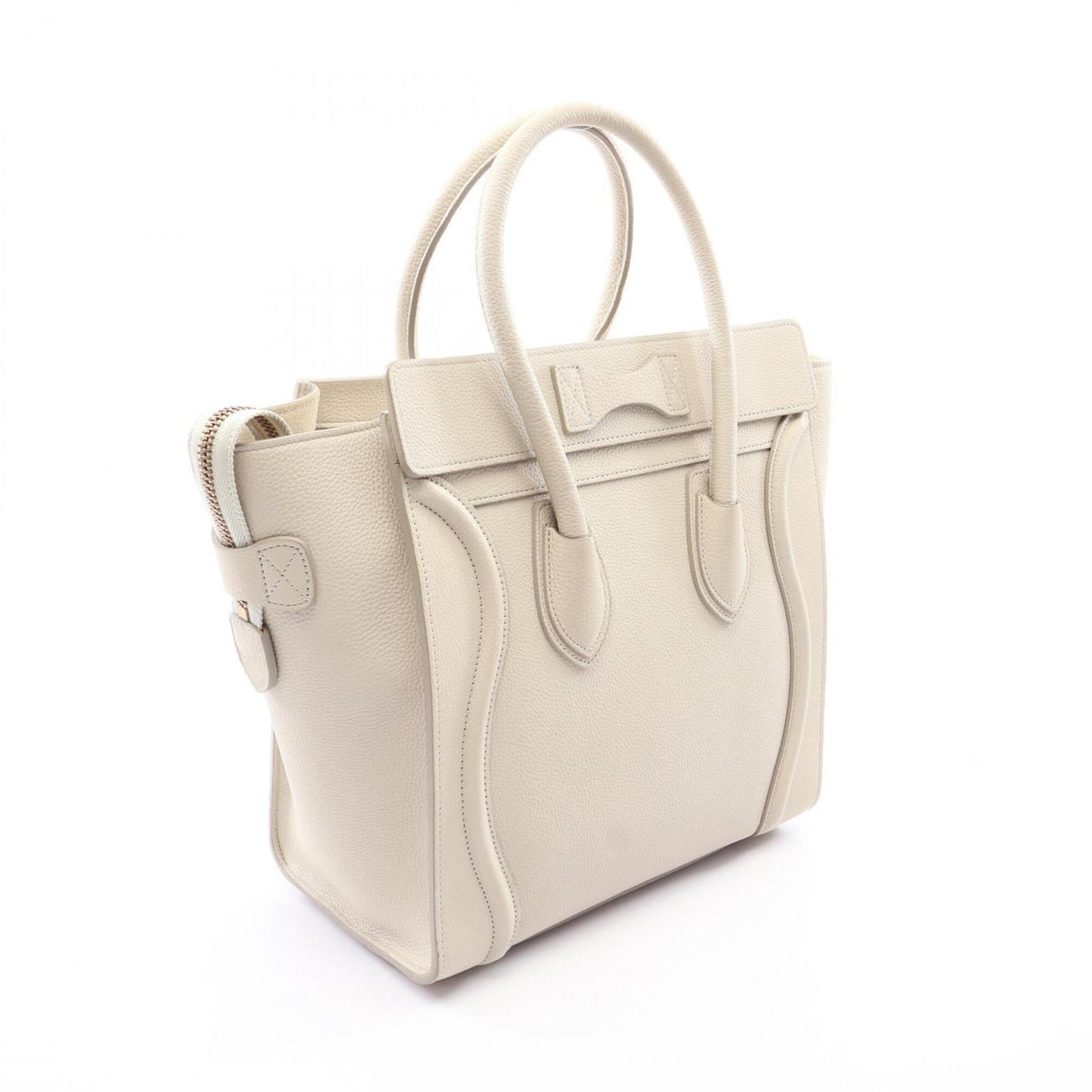 Celine White Leather Handbag Tote Bag (Pre-Owned)