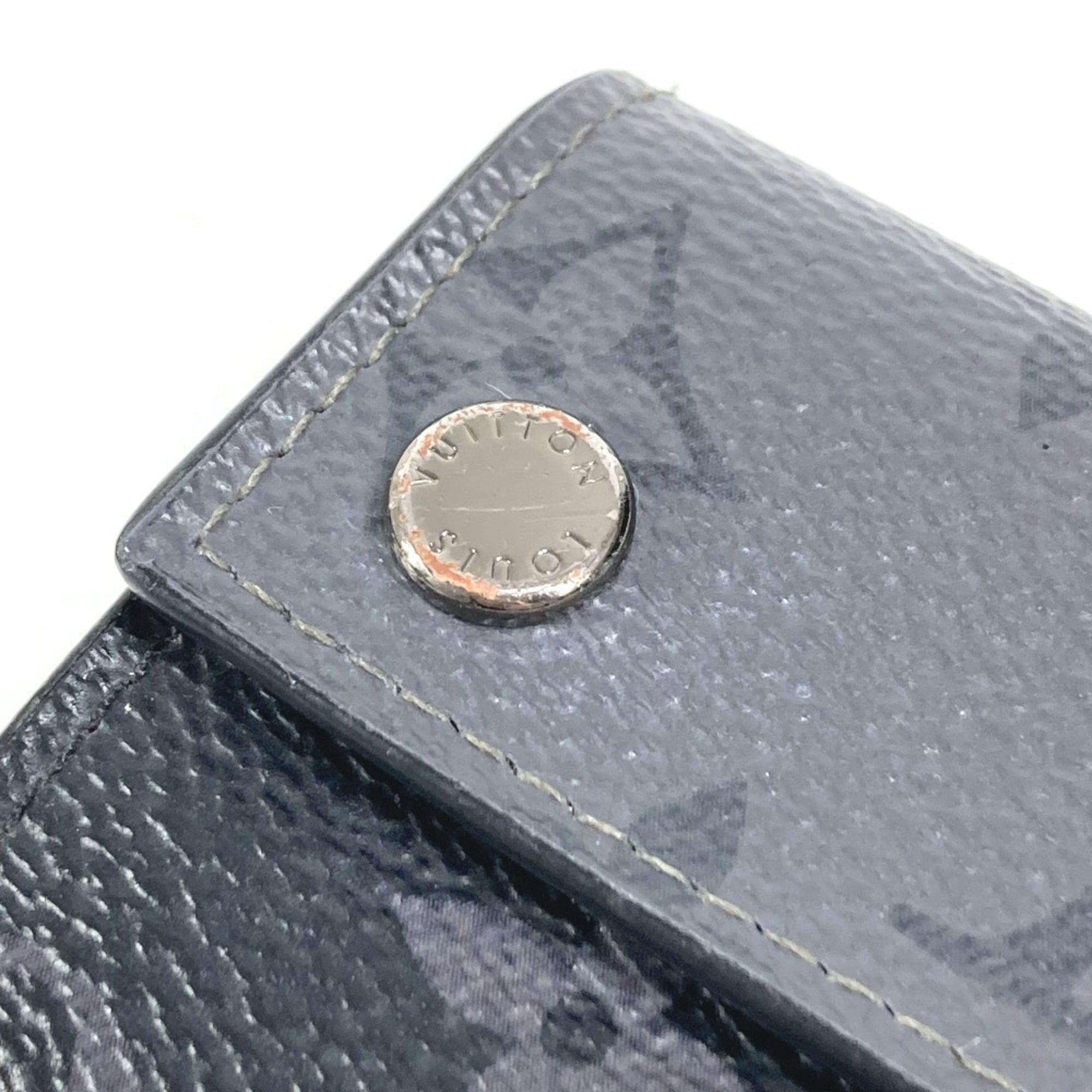 Louis Vuitton Black Gray Monogram Eclipse Canvas Wallet (Tri-Fold) (Pre-Owned)