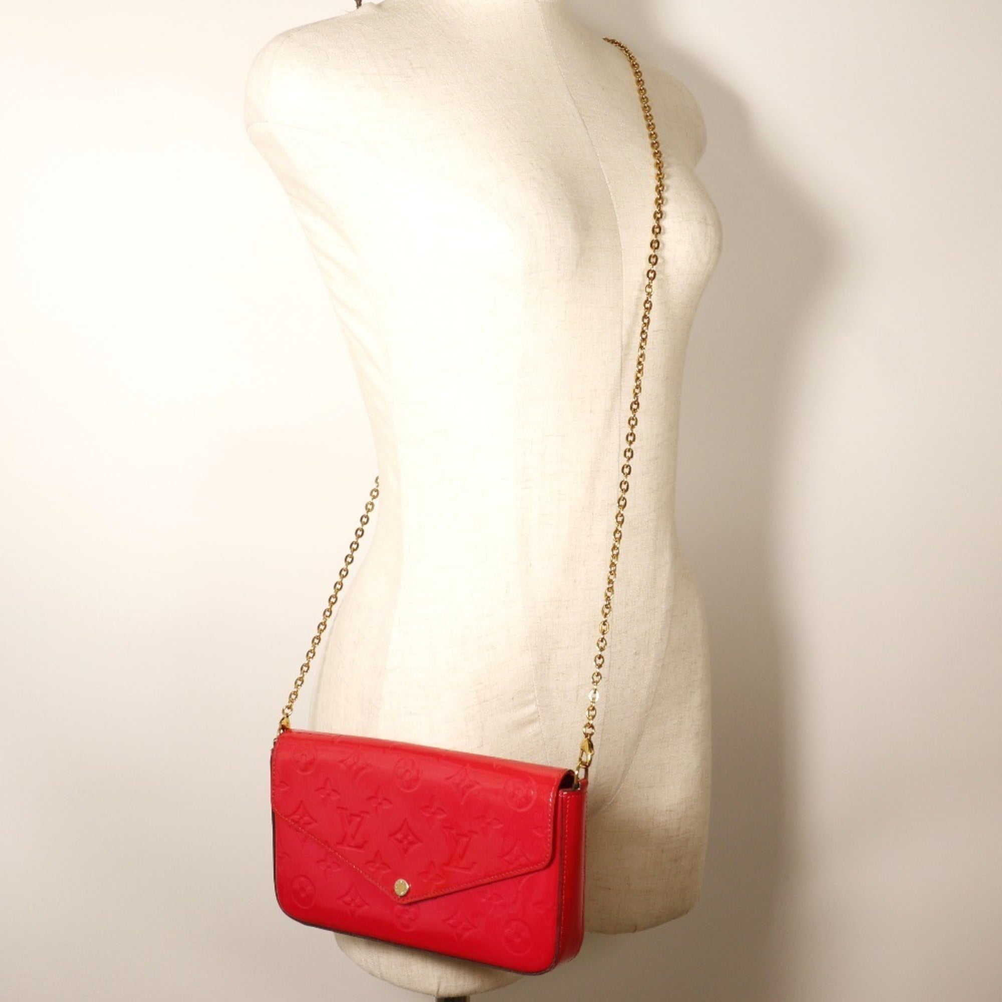 Louis Vuitton Monogram Vernis Hot Pink Monogram Vernis Chain/Shoulder Wallet (Pre-Owned)