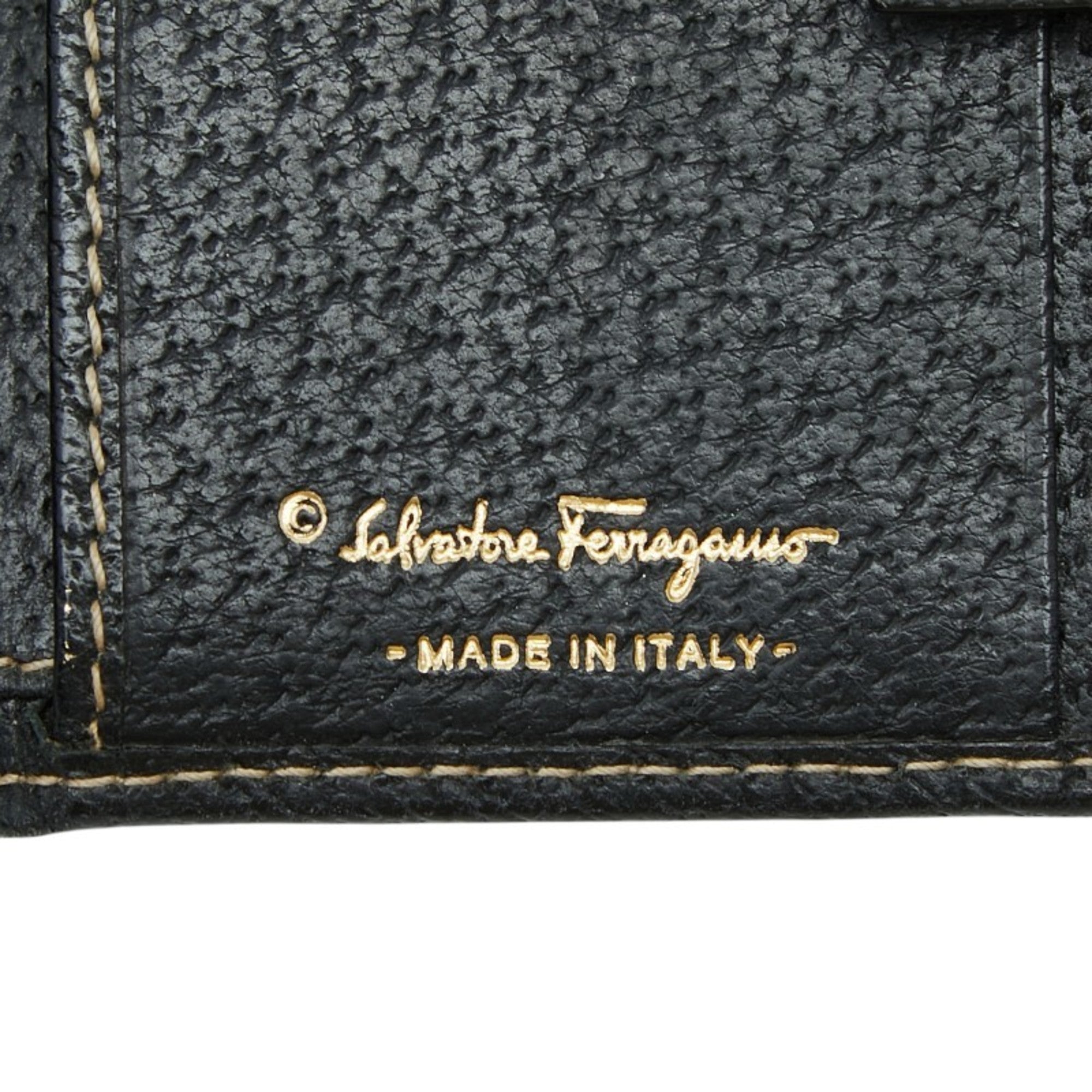 Salvatore Ferragamo Black Leather Wallet (Bi-Fold) (Pre-Owned)