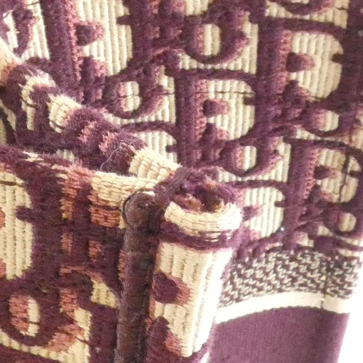 Christian Dior Burgundy Canvas Handbag (Pre-Owned)