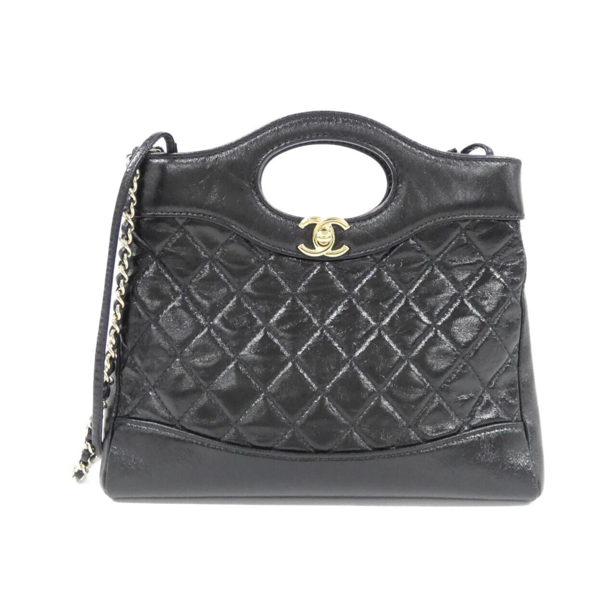 Chanel Black Leather Handbag (Pre-Owned)