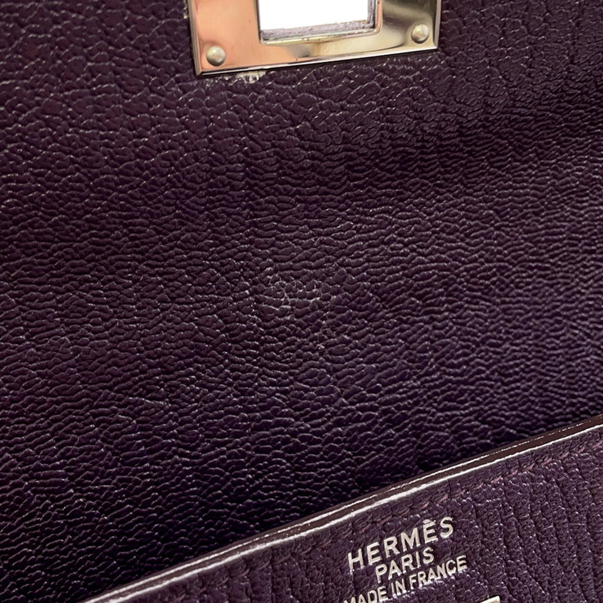 Hermes Cassis Chevre Coromandel Leather Handbag (Pre-Owned)