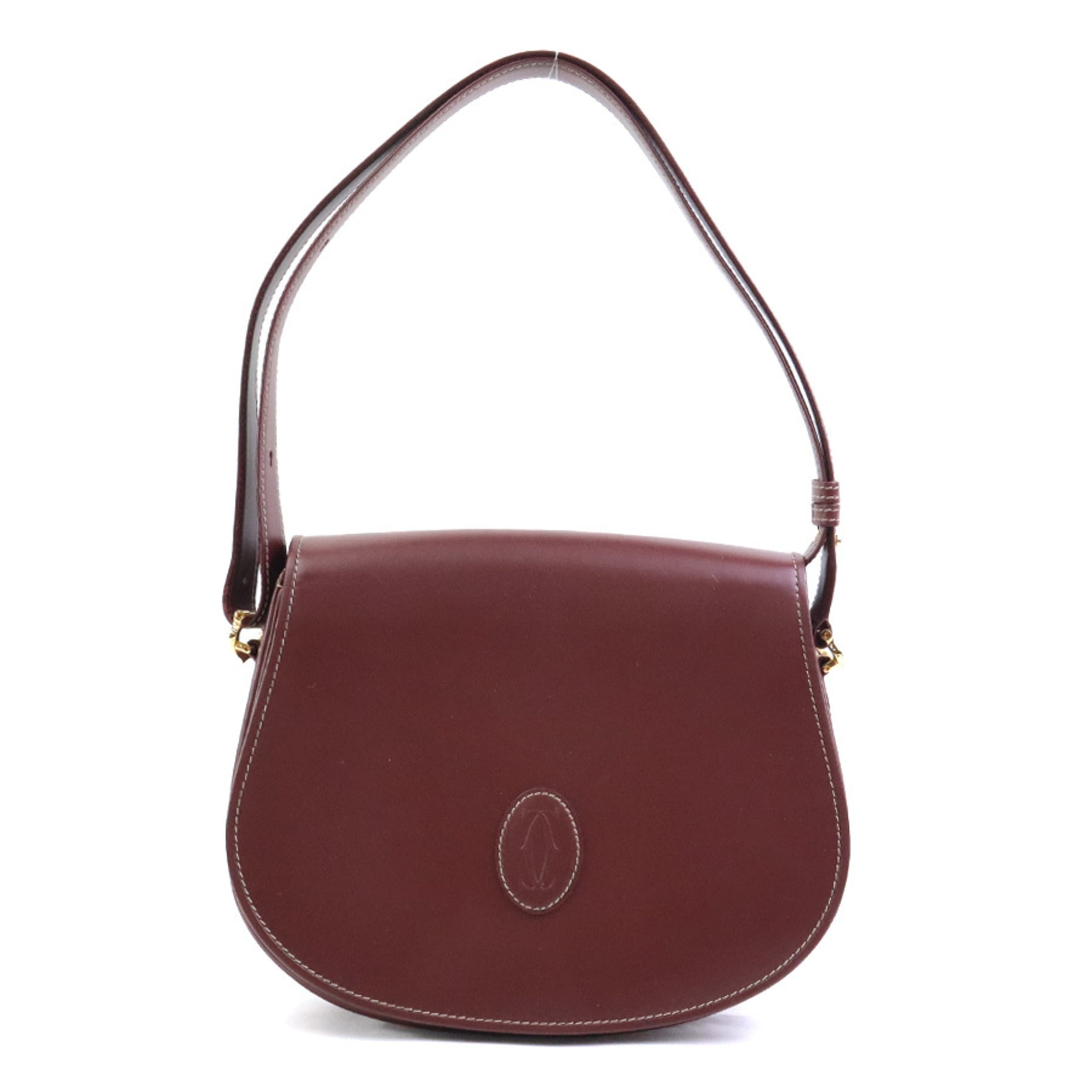 Cartier Must Bordeaux Leather Shoulder Bag (Pre-Owned)