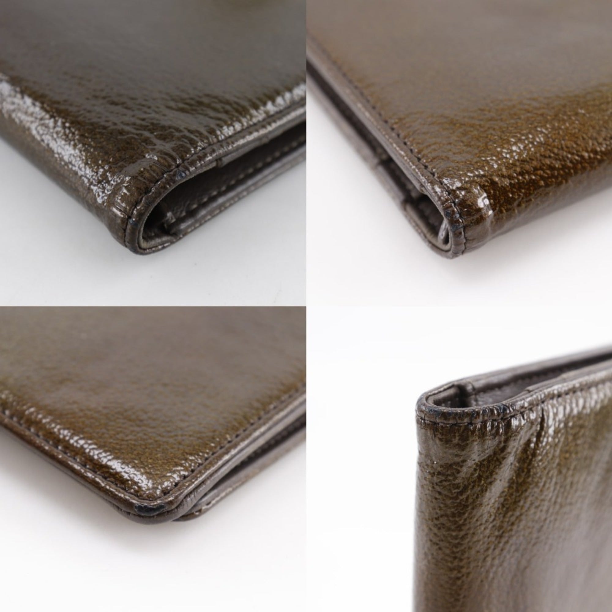 Chanel Bronze Leather Long Wallet (Bi-Fold) (Pre-Owned)