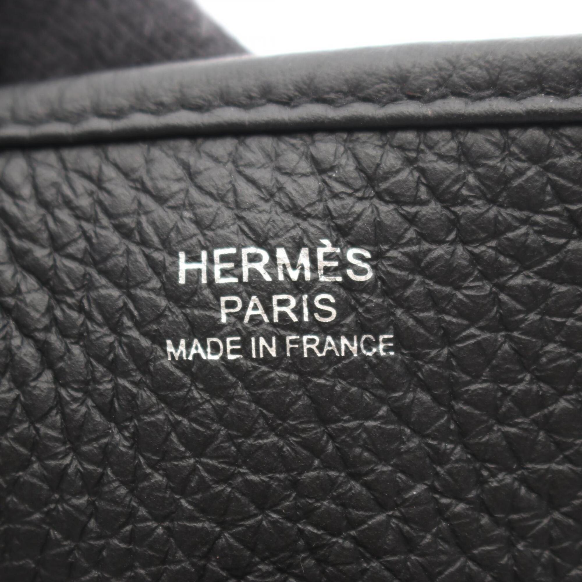 Hermes Black Taurillon Clemence Leather Leather Handbag Shoulder Bag (Pre-Owned)
