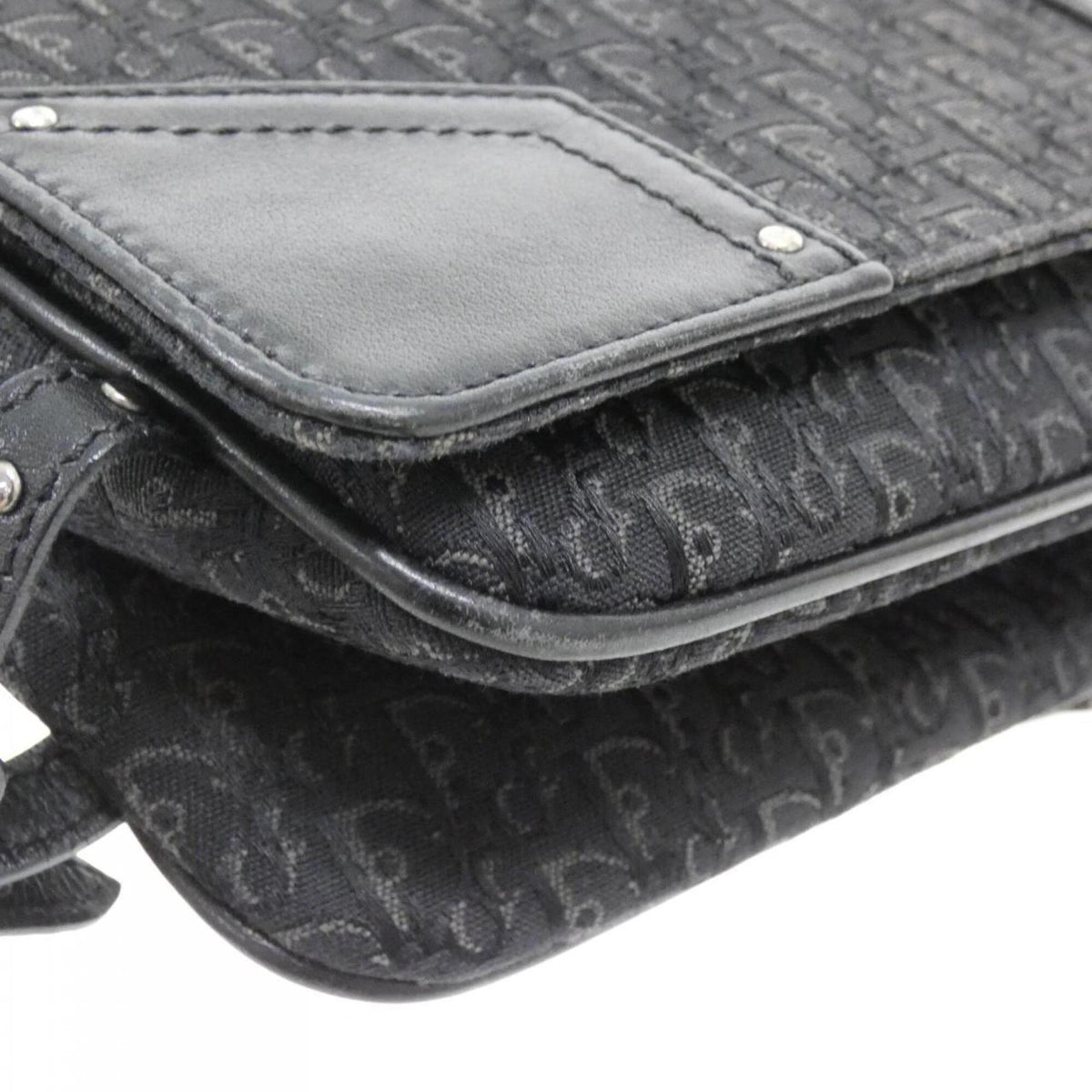 Christian Dior Black Canvas Leather Shoulder Bag (Pre-Owned)