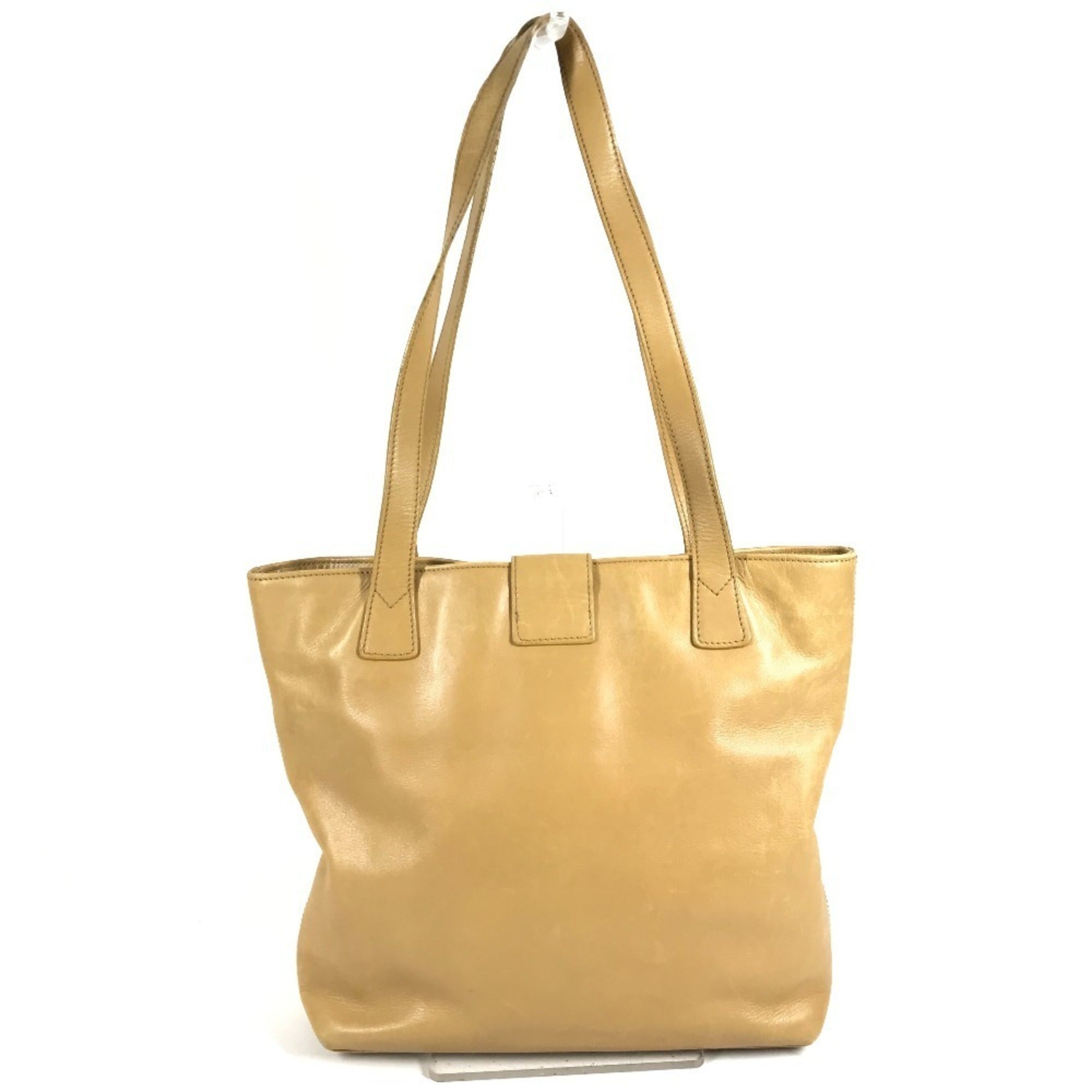 Chanel Beige Leather Handbag Shoulder Bag (Pre-Owned)