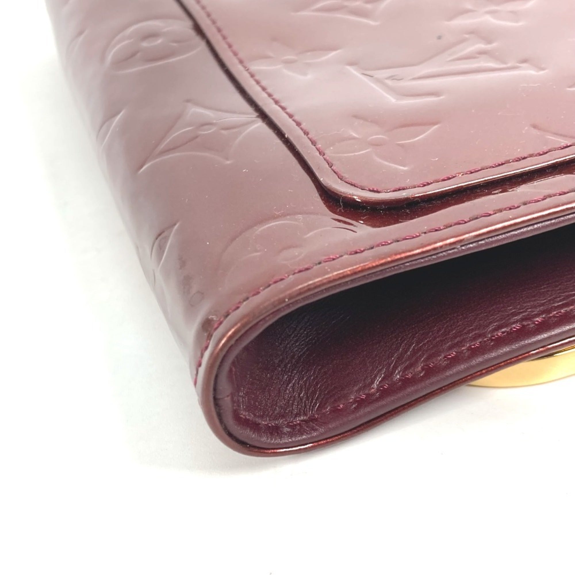 Louis Vuitton Monogram Vernis Purple Rouge Fauviste Monogram Vernis Clutch Bag Shoulder Bag (Pre-Owned)