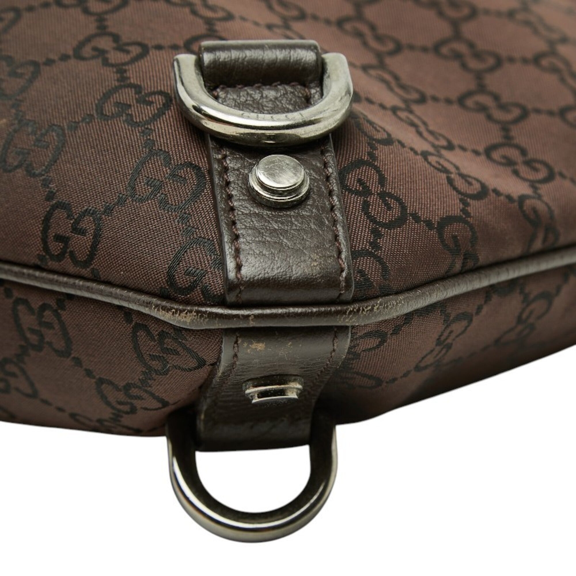 Gucci Brown Nylon Leather Shoulder Bag (Pre-Owned)