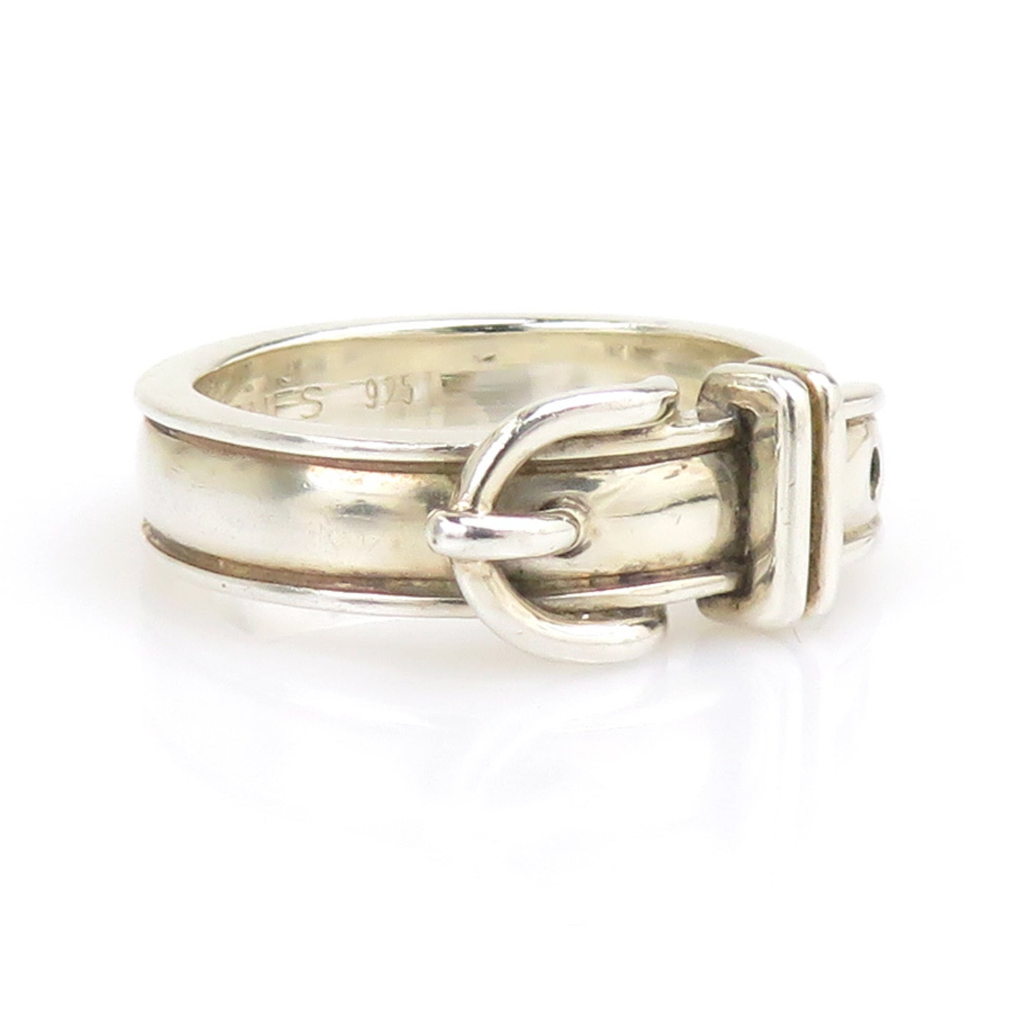 Hermes Silver Silver 925 Band Ring (Pre-Owned)
