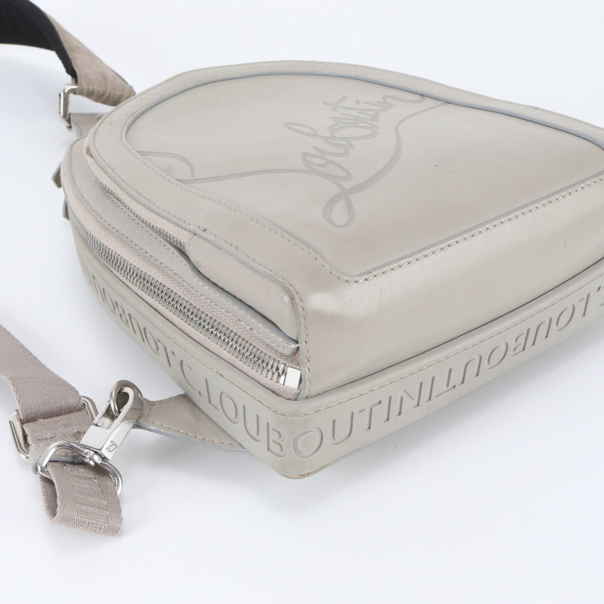 Christian Louboutin Gray Leather Crossbody Bag (Pre-Owned)