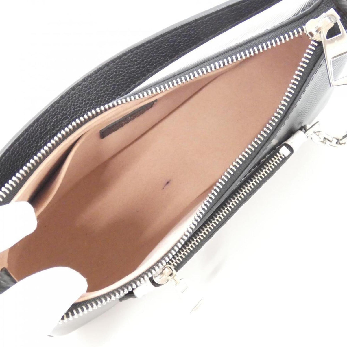 Louis Vuitton Black Leather Pouch Shoulder Bag (Pre-Owned)