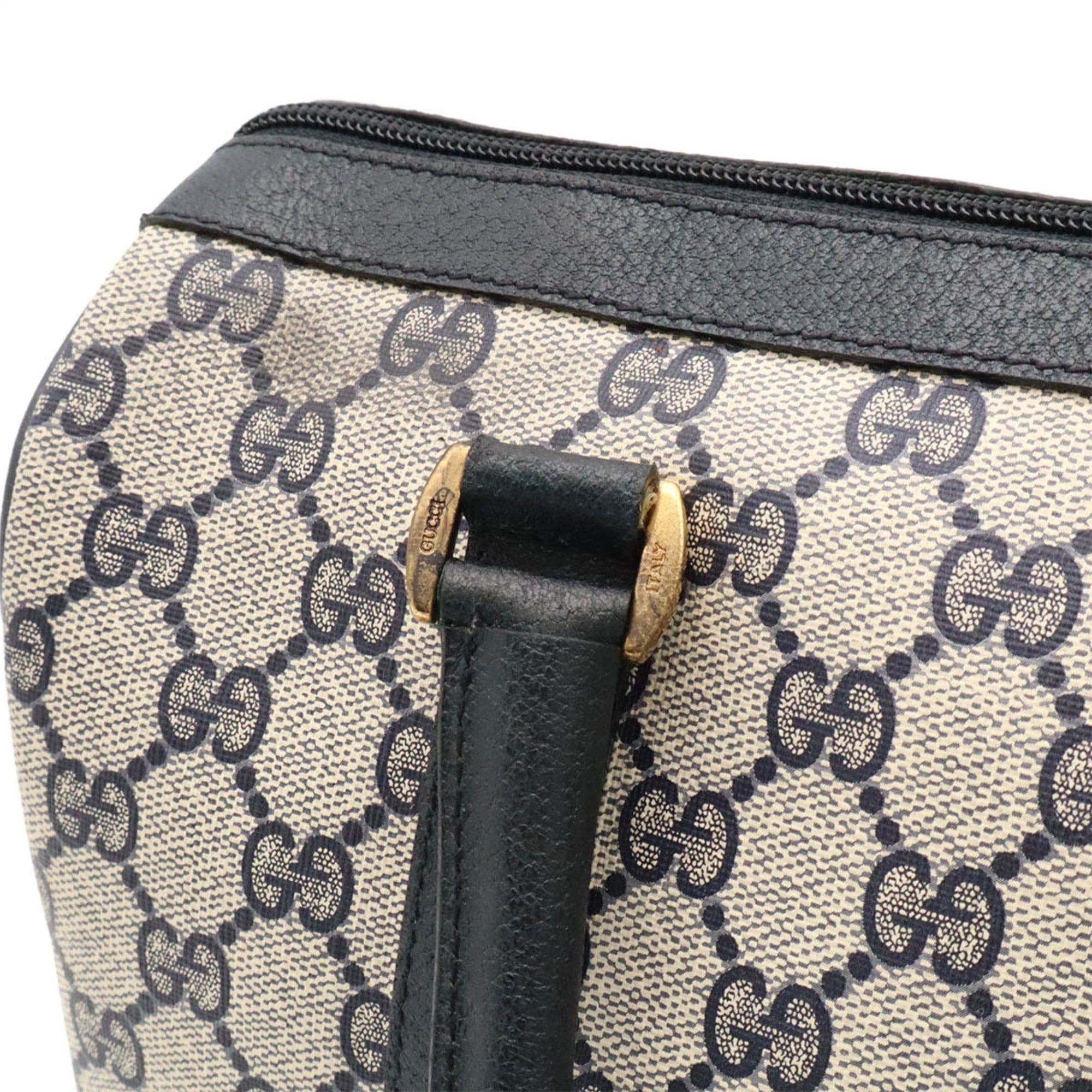 Gucci Beige Navy Pvc Leather Handbag (Pre-Owned)