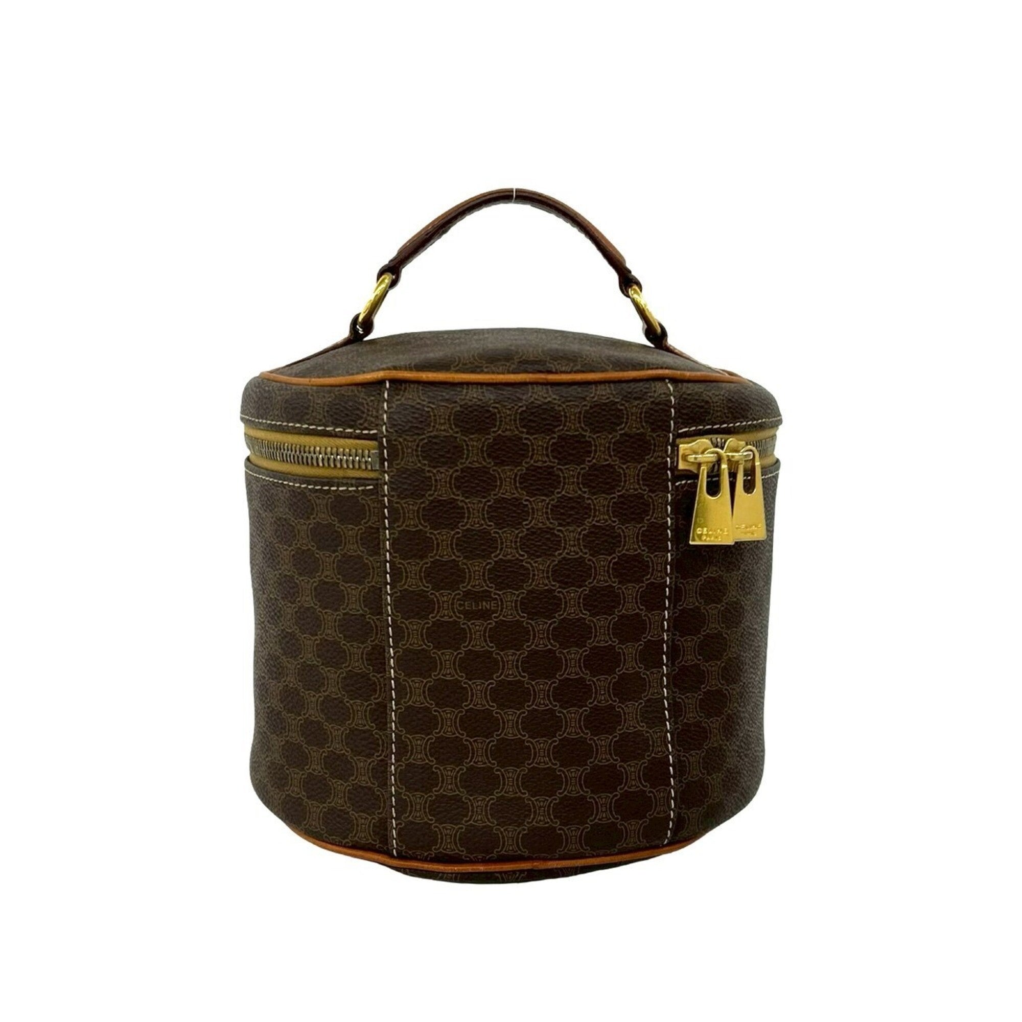 Celine Brown Pvc Leather Handbag Vanity Bag (Pre-Owned)