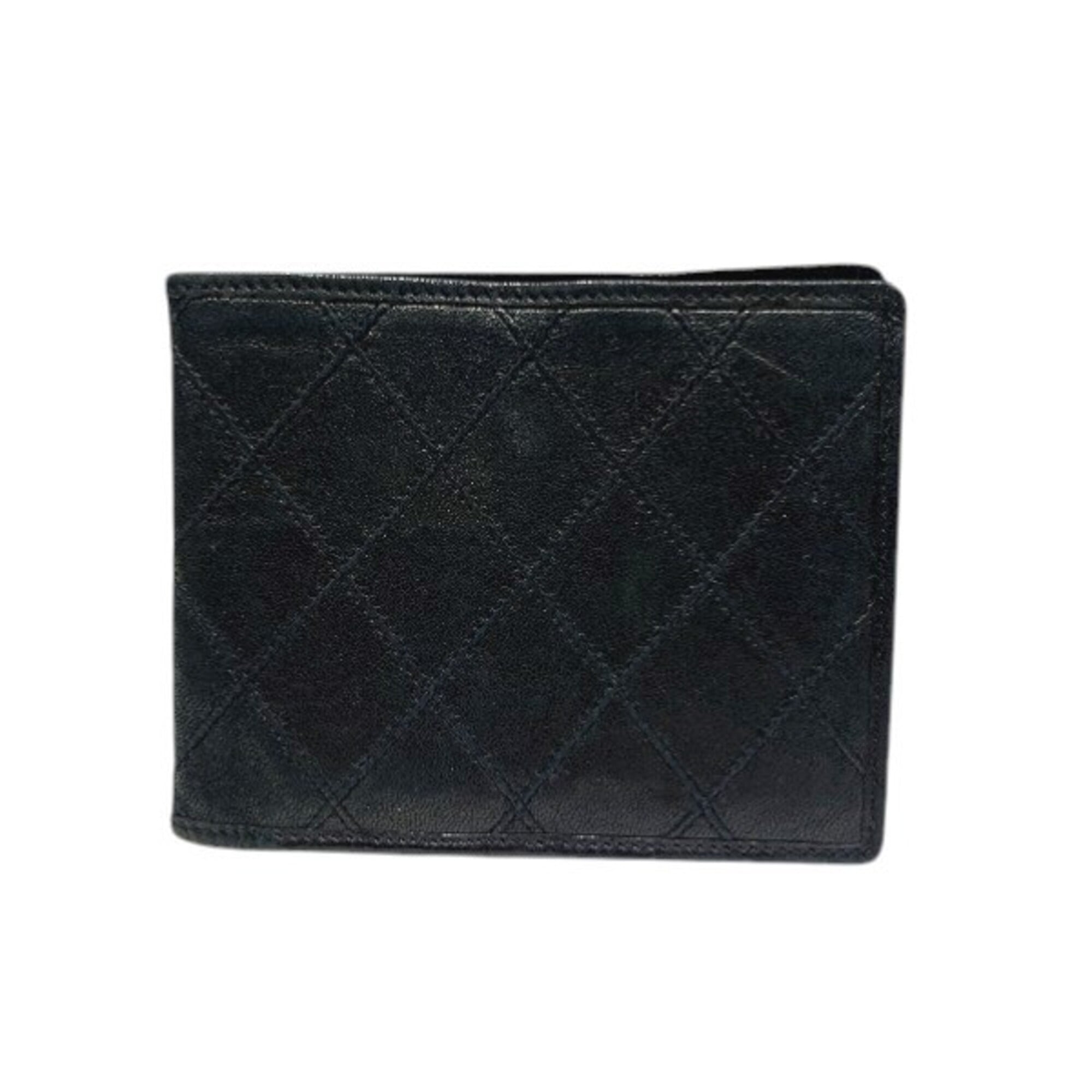 Chanel Black Leather Wallet (Bi-Fold) (Pre-Owned)