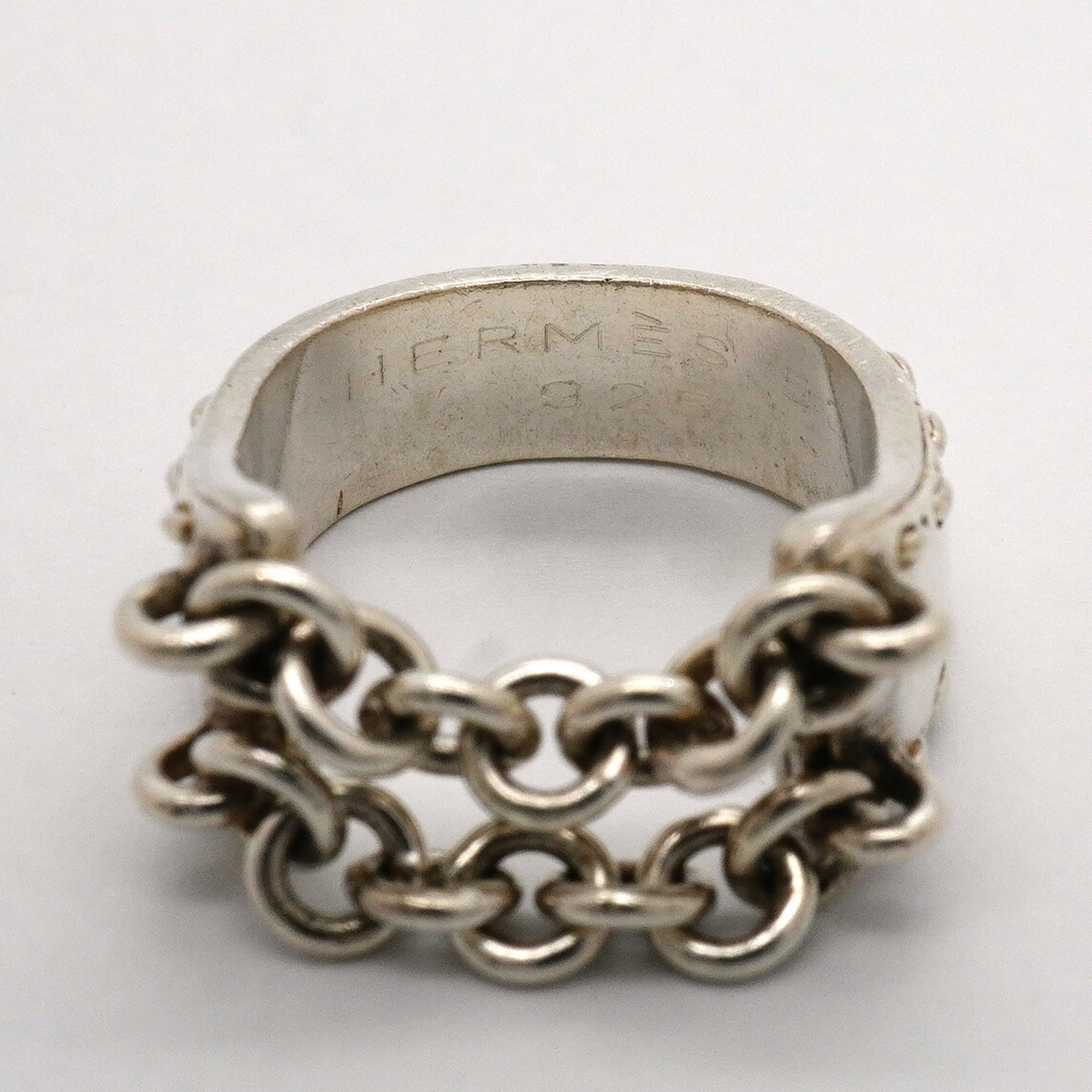 Hermes Silver 925 Band Ring (Pre-Owned)