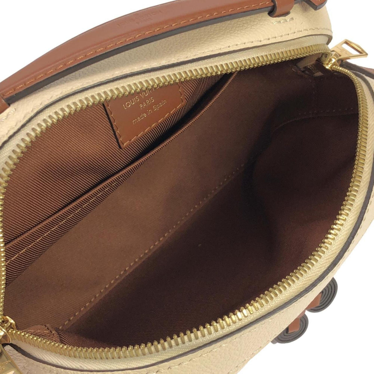 Louis Vuitton Brown Caramel Cream Leather Shoulder Bag (Pre-Owned)