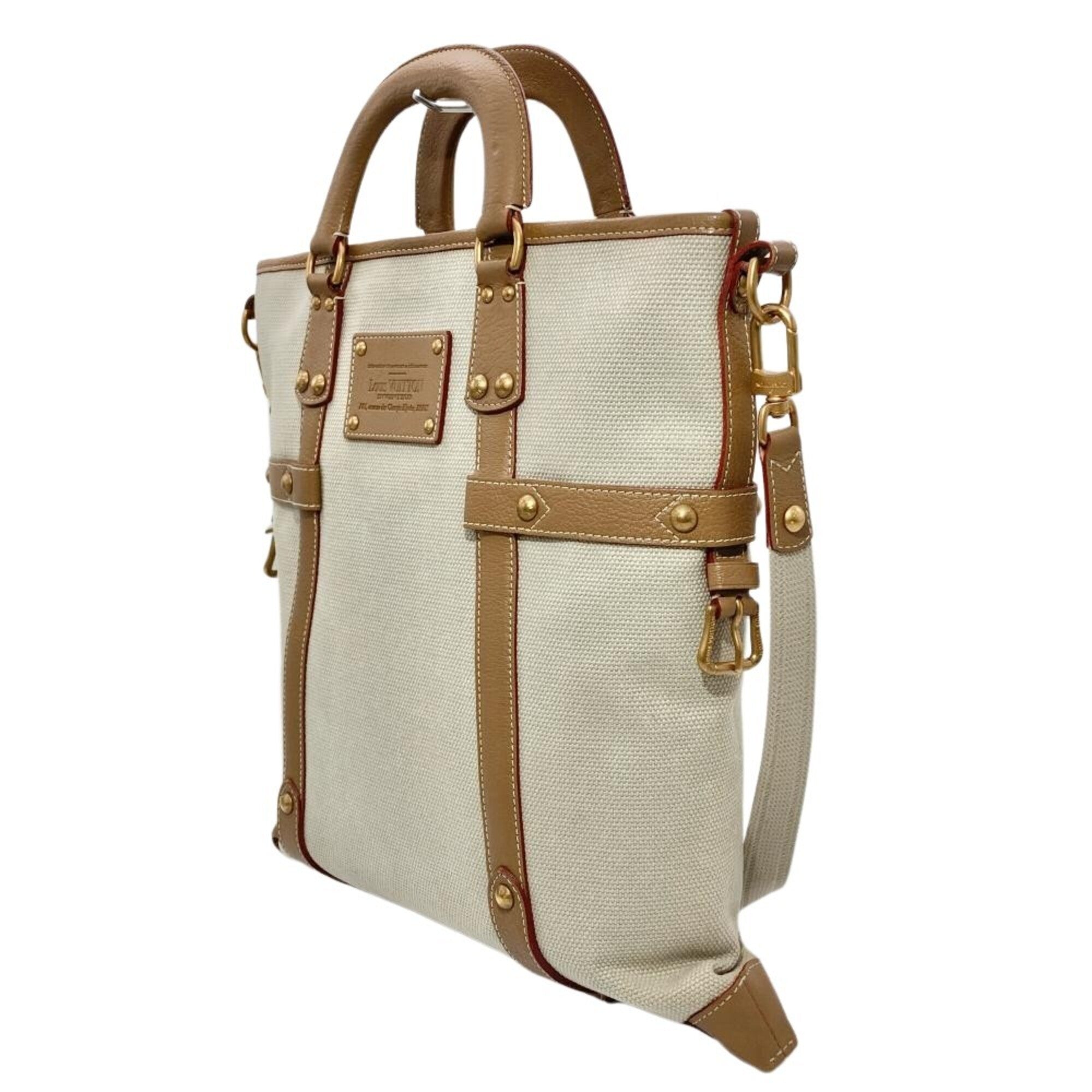 Louis Vuitton Beige Canvas Tote Bag (Pre-Owned)