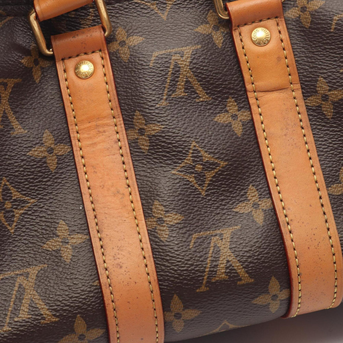 Louis Vuitton Brown Pvc Coated Canvas Leather Handbag (Pre-Owned)