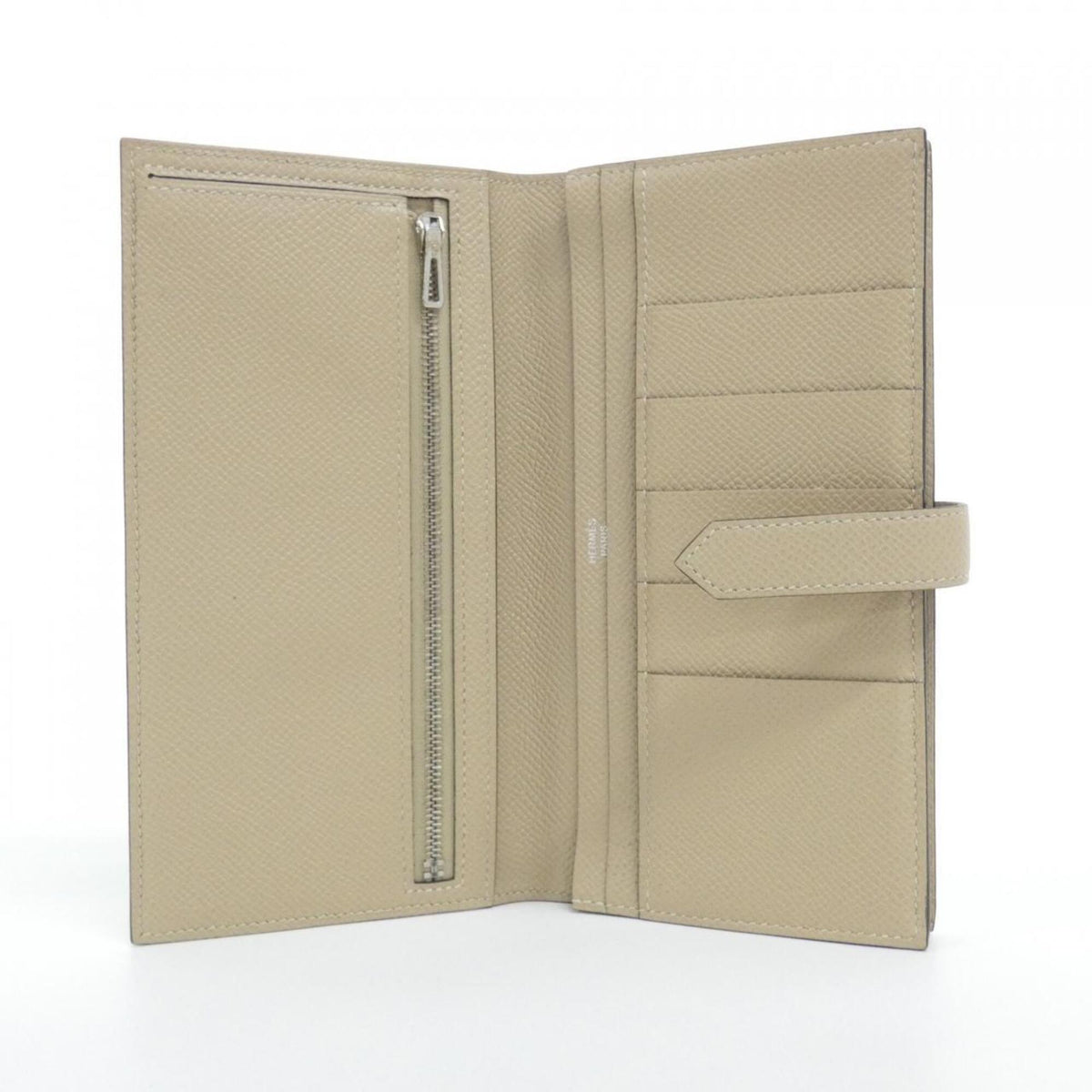 Hermes Beige Epsom Leather Long Wallet (Bi-Fold) (Pre-Owned)