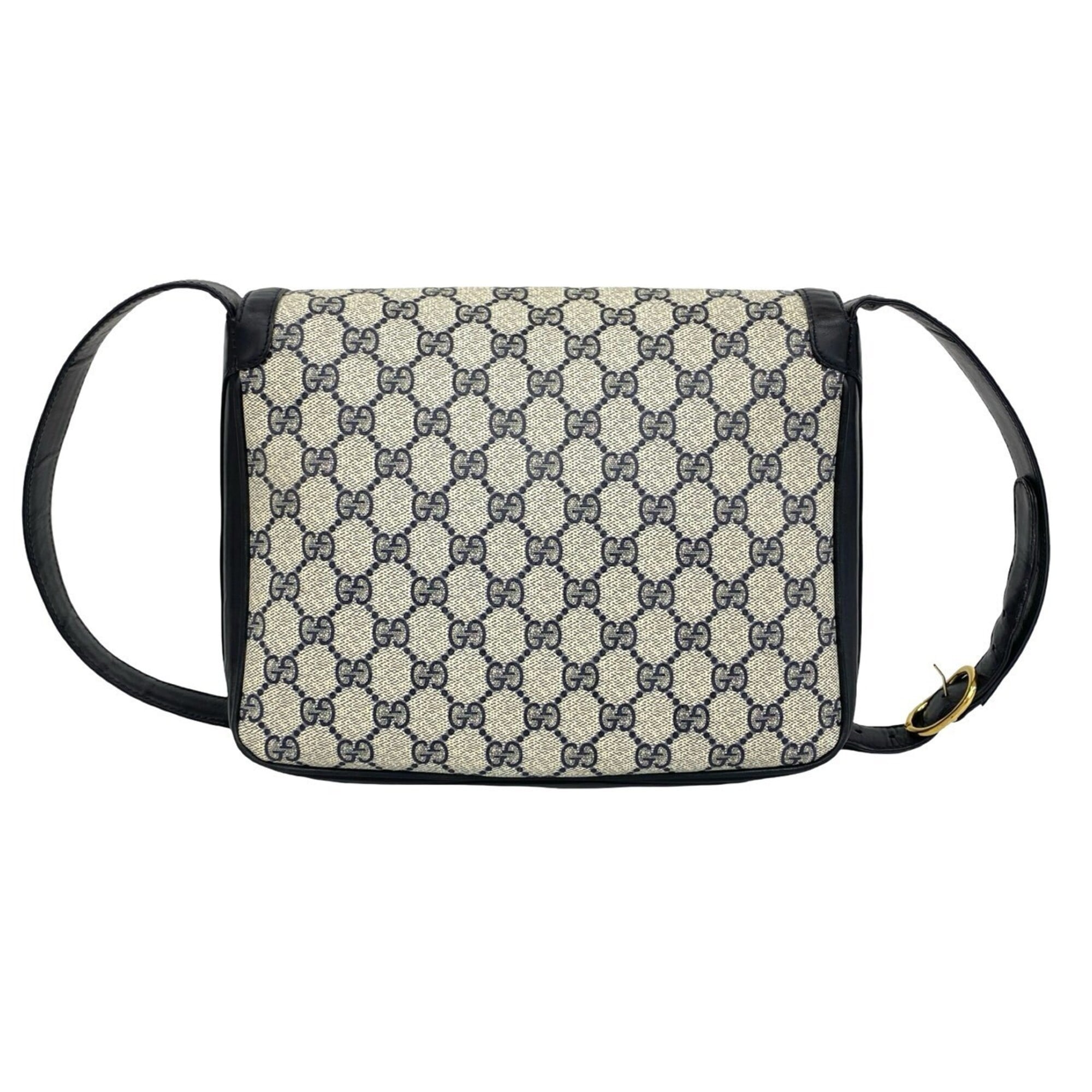Gucci Navy Leather Pvc Pochette Shoulder Bag (Pre-Owned)