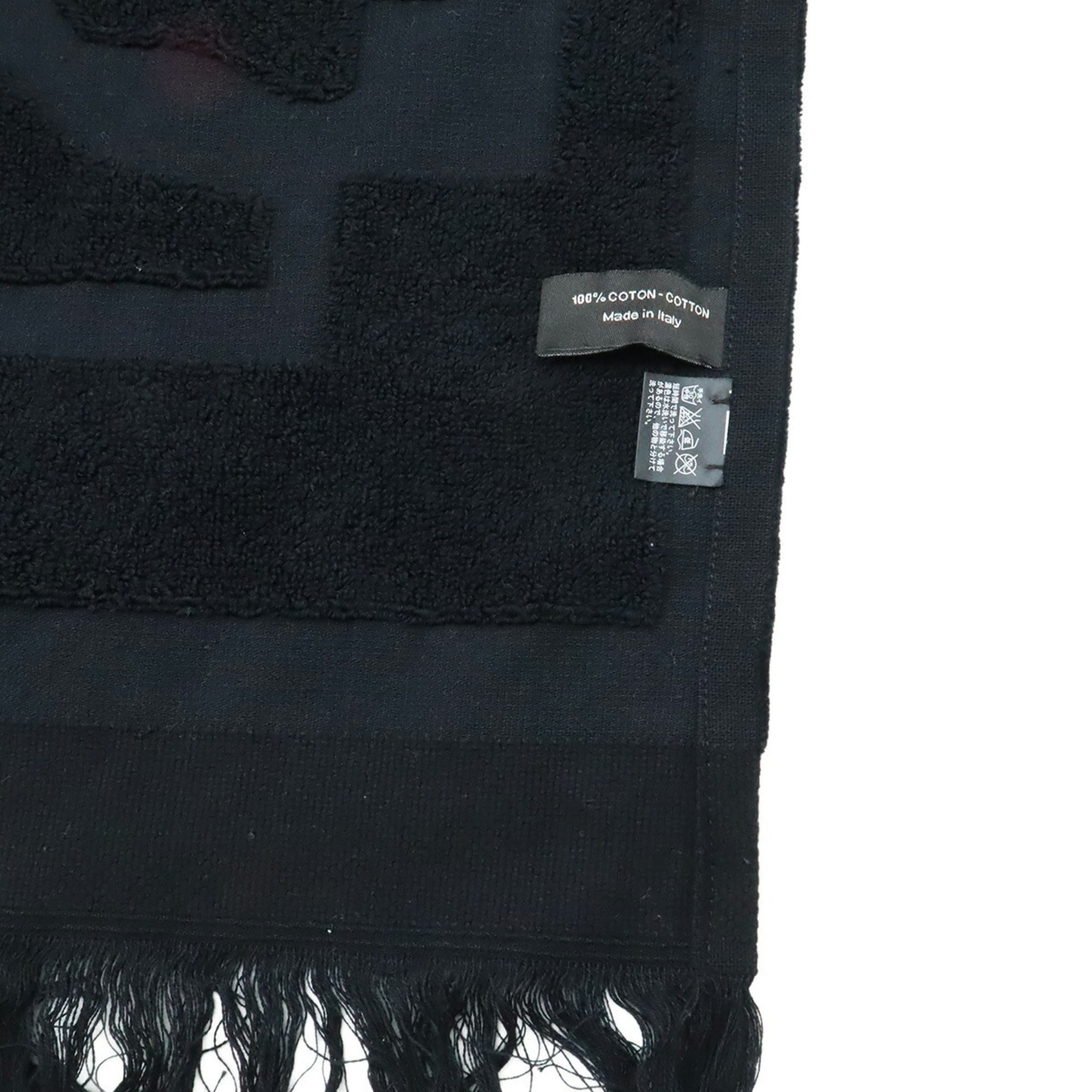 Chanel Black Pile Fabric Beach Bag Shoulder Bag Tote Bag (Pre-Owned)