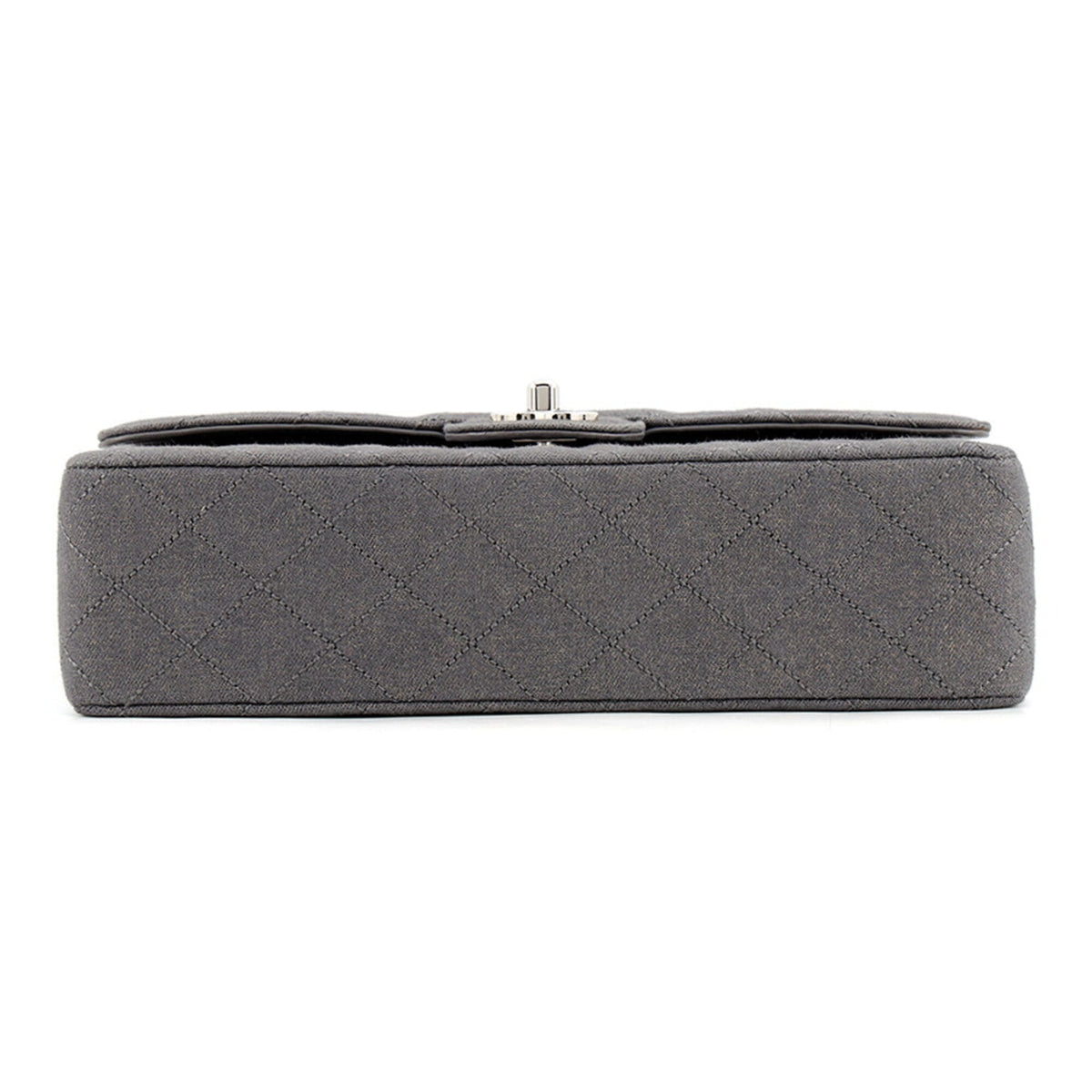 Chanel Matelasse Gray Canvas Shoulder Bag (Pre-Owned)